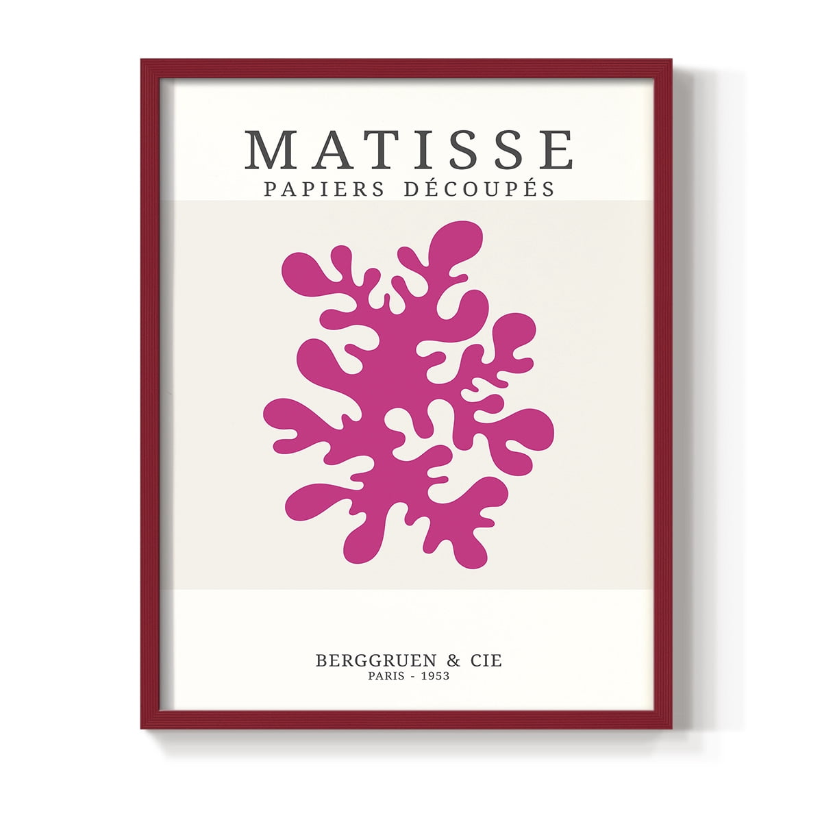 Matisse CDXXIX in Red Solid Wood Framed Print No Nail Hanging