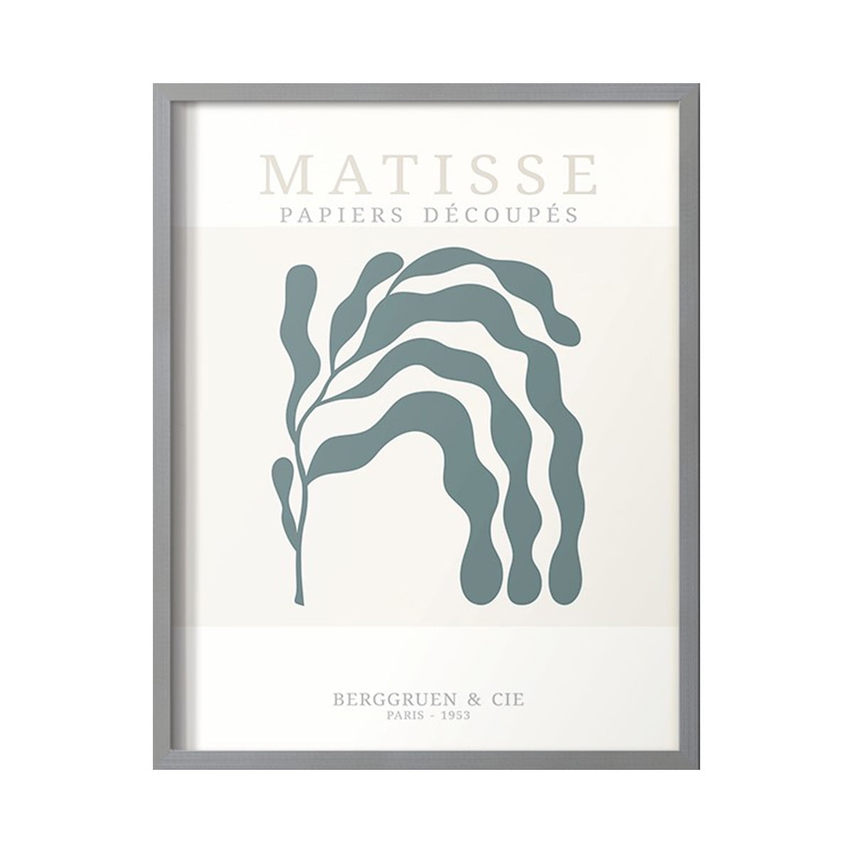 Matisse CDXXV in Gray Solid Wood Framed Print No Nail Hanging