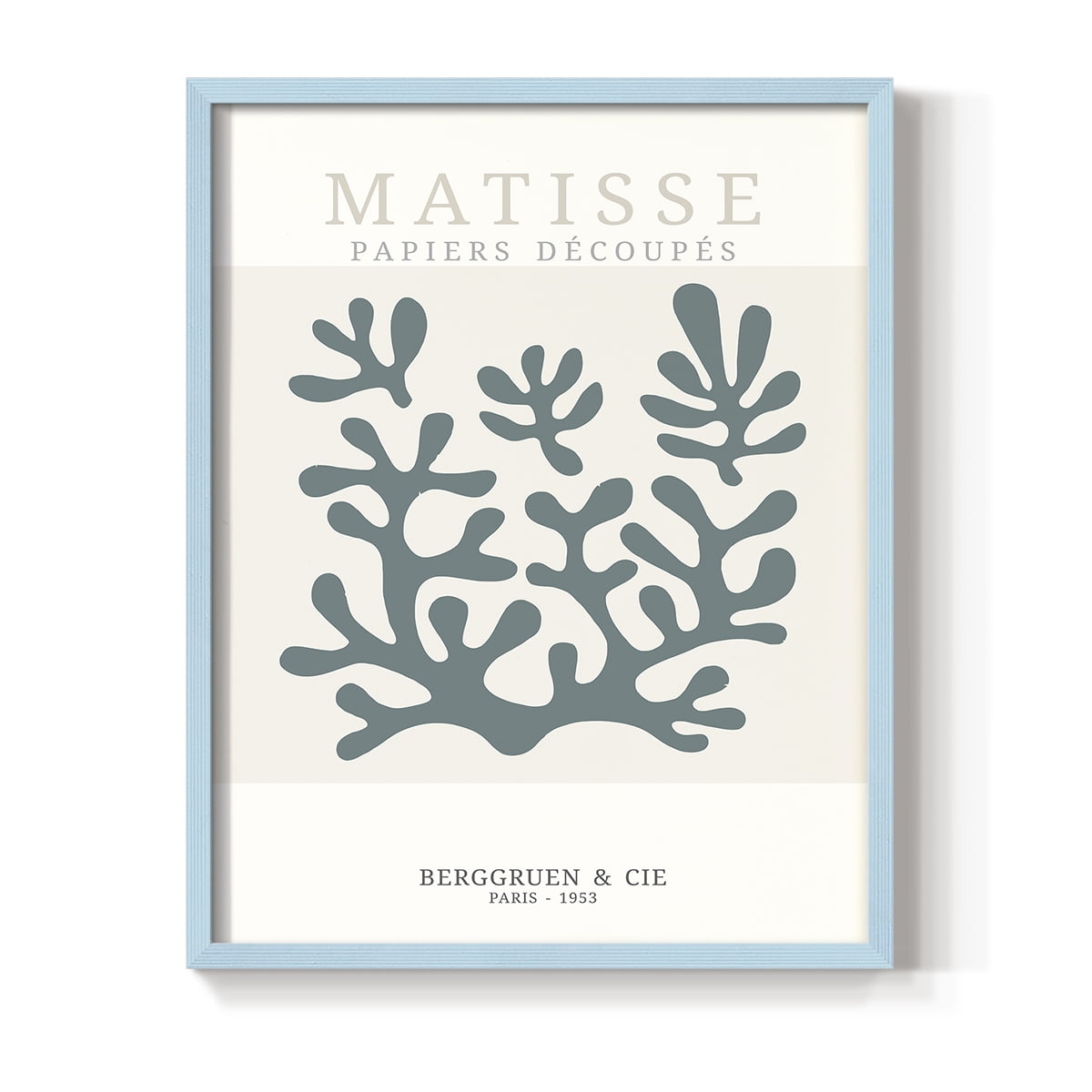 Matisse CDXXVII in Blue Solid Wood Framed Print No Nail Hanging