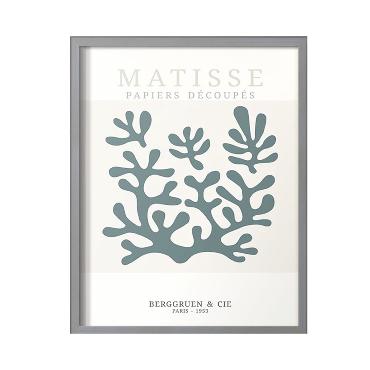 Matisse CDXXVII in Gray Solid Wood Framed Print No Nail Hanging