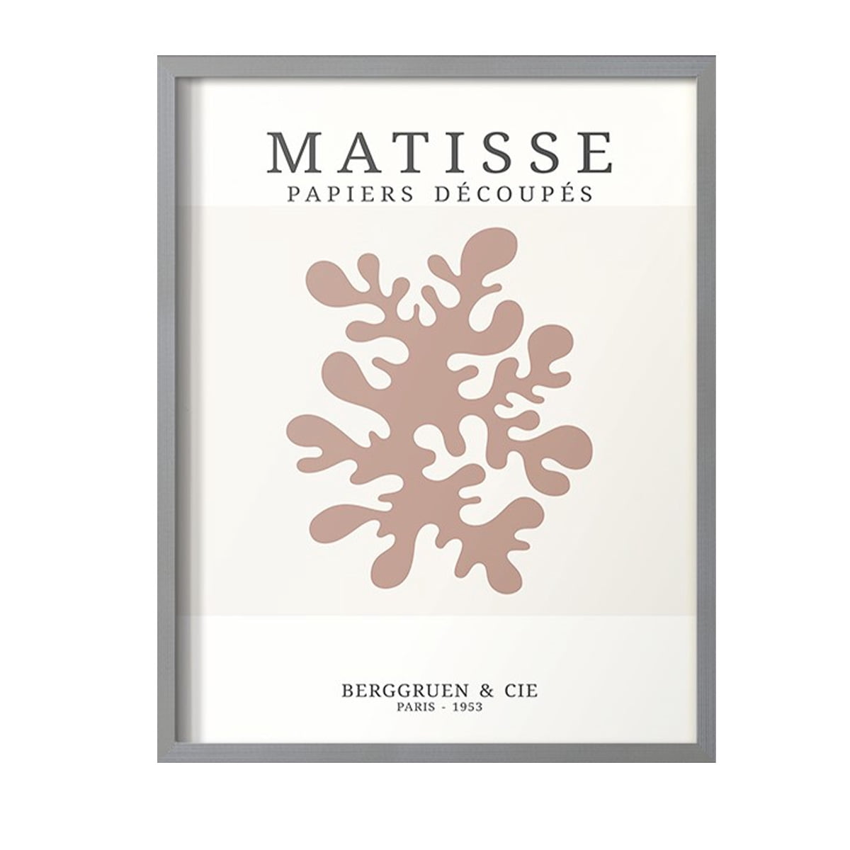Matisse CDXXX in Gray Solid Wood Framed Print No Nail Hanging