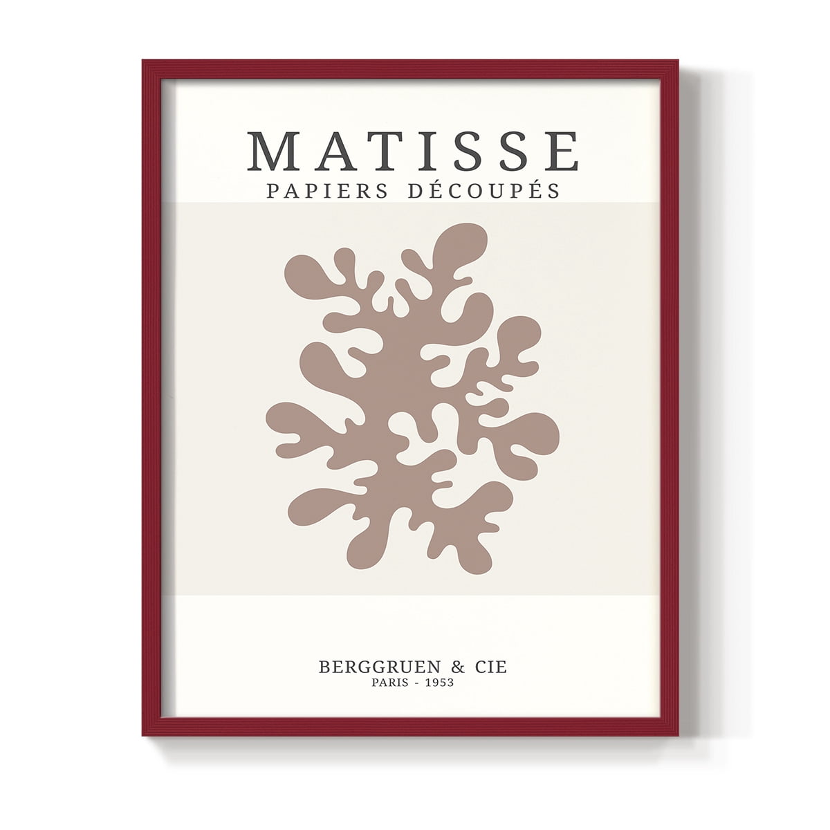 Matisse CDXXX in Red Solid Wood Framed Print No Nail Hanging