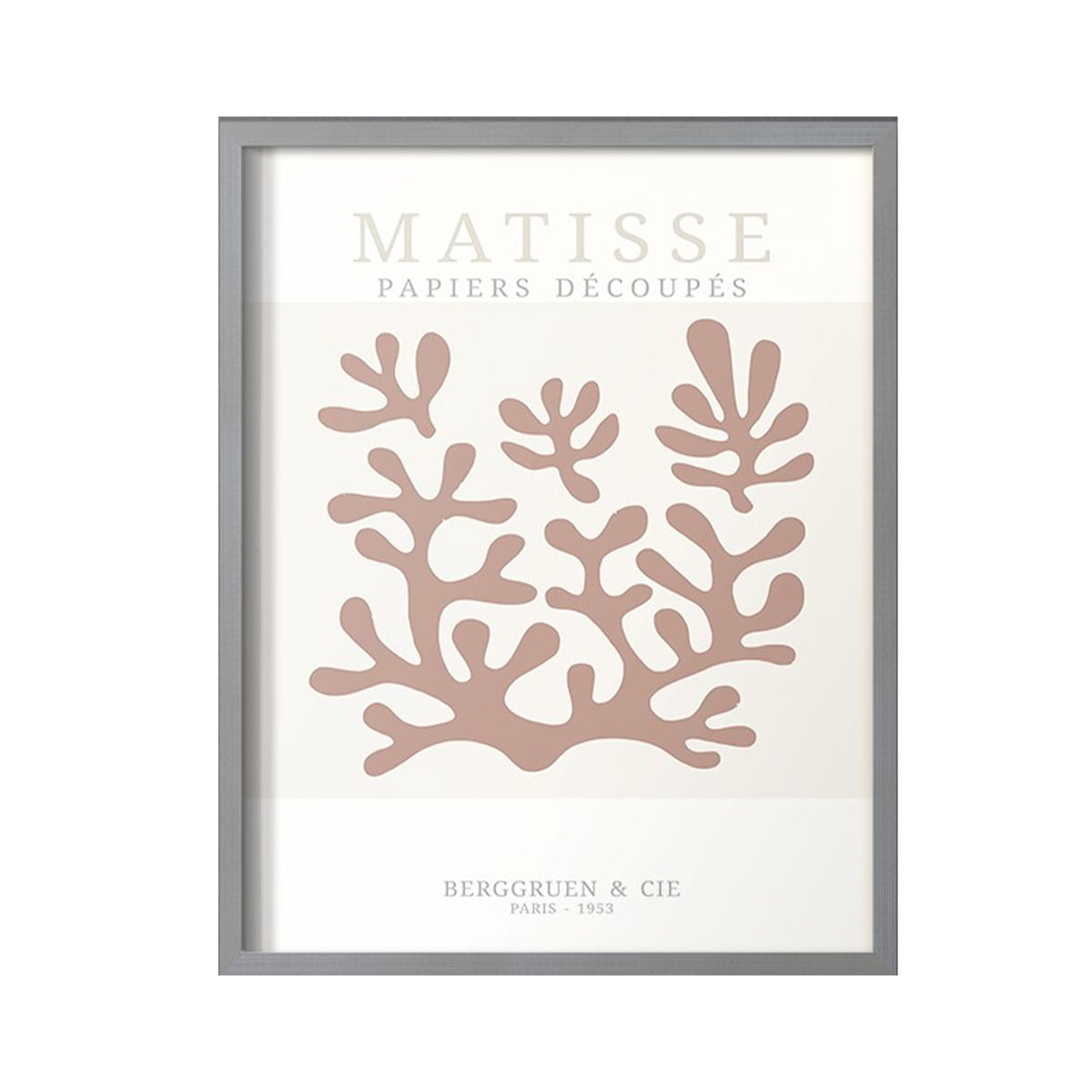 Matisse CDXXXI in Gray Solid Wood Framed Print No Nail Hanging