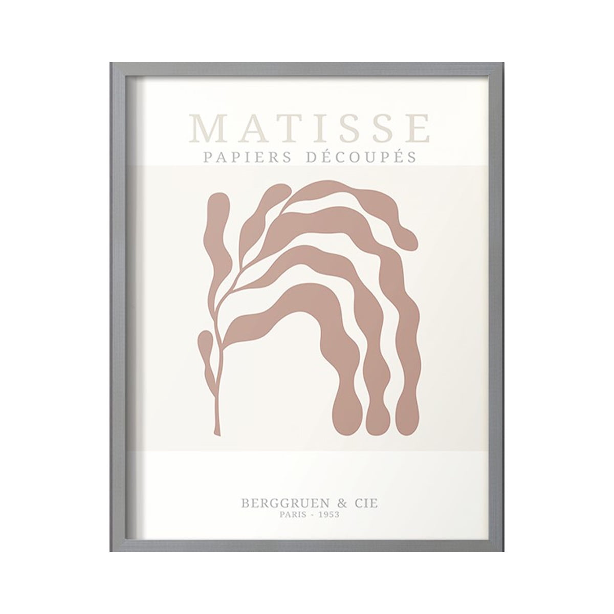 Matisse CDXXXII in Gray Solid Wood Framed Print No Nail Hanging