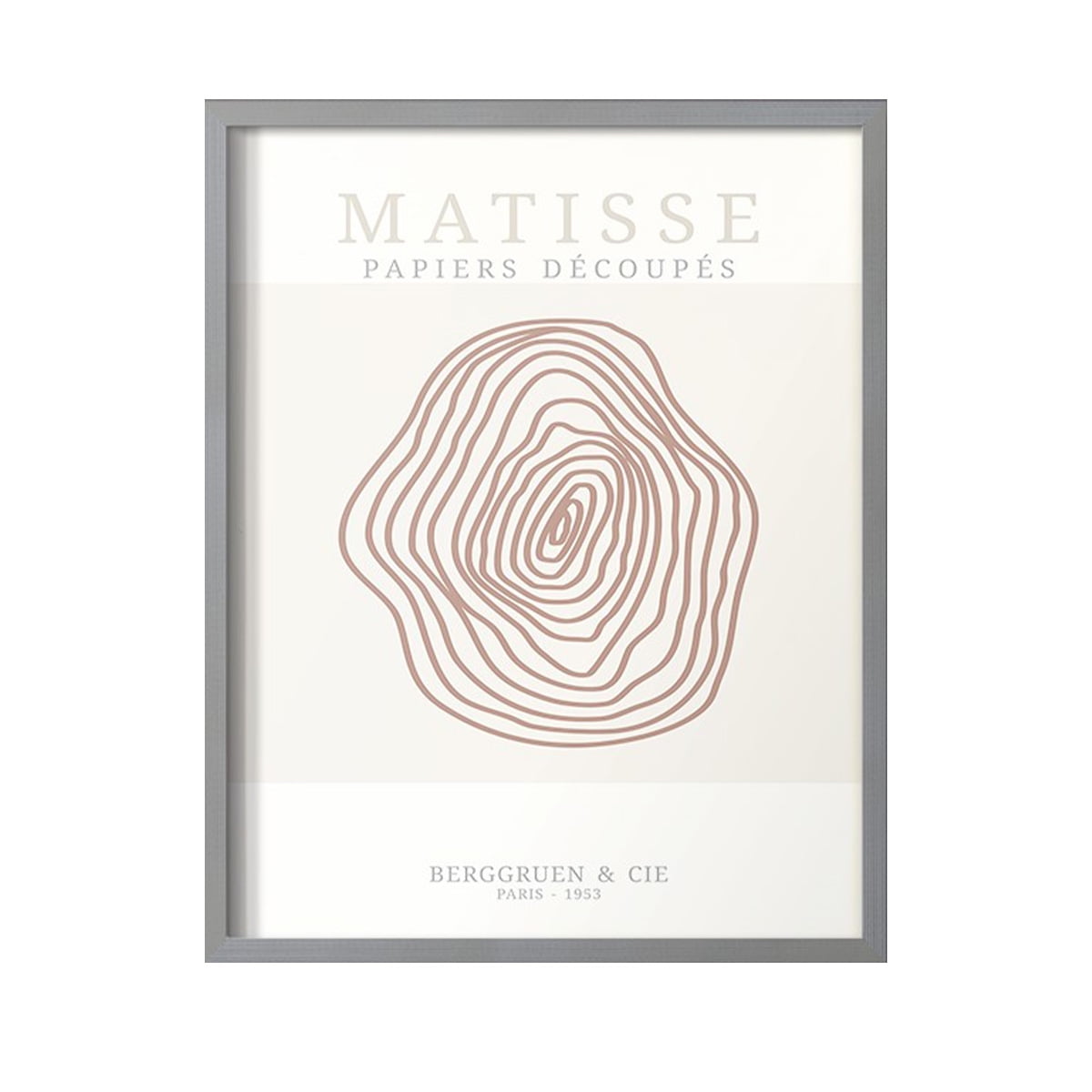 Matisse CDXXXIII in Gray Solid Wood Framed Print No Nail Hanging