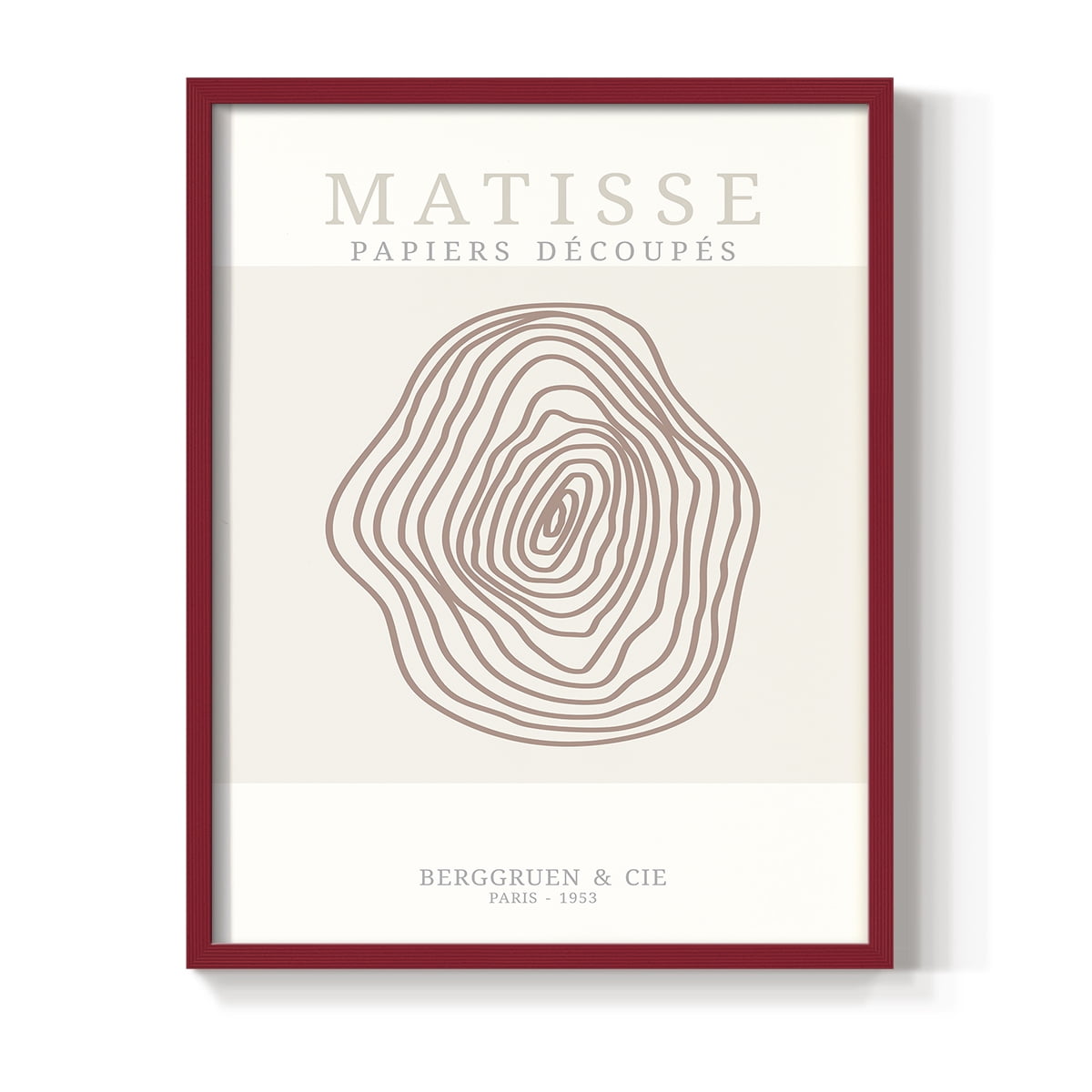 Matisse CDXXXIII in Red Solid Wood Framed Print No Nail Hanging