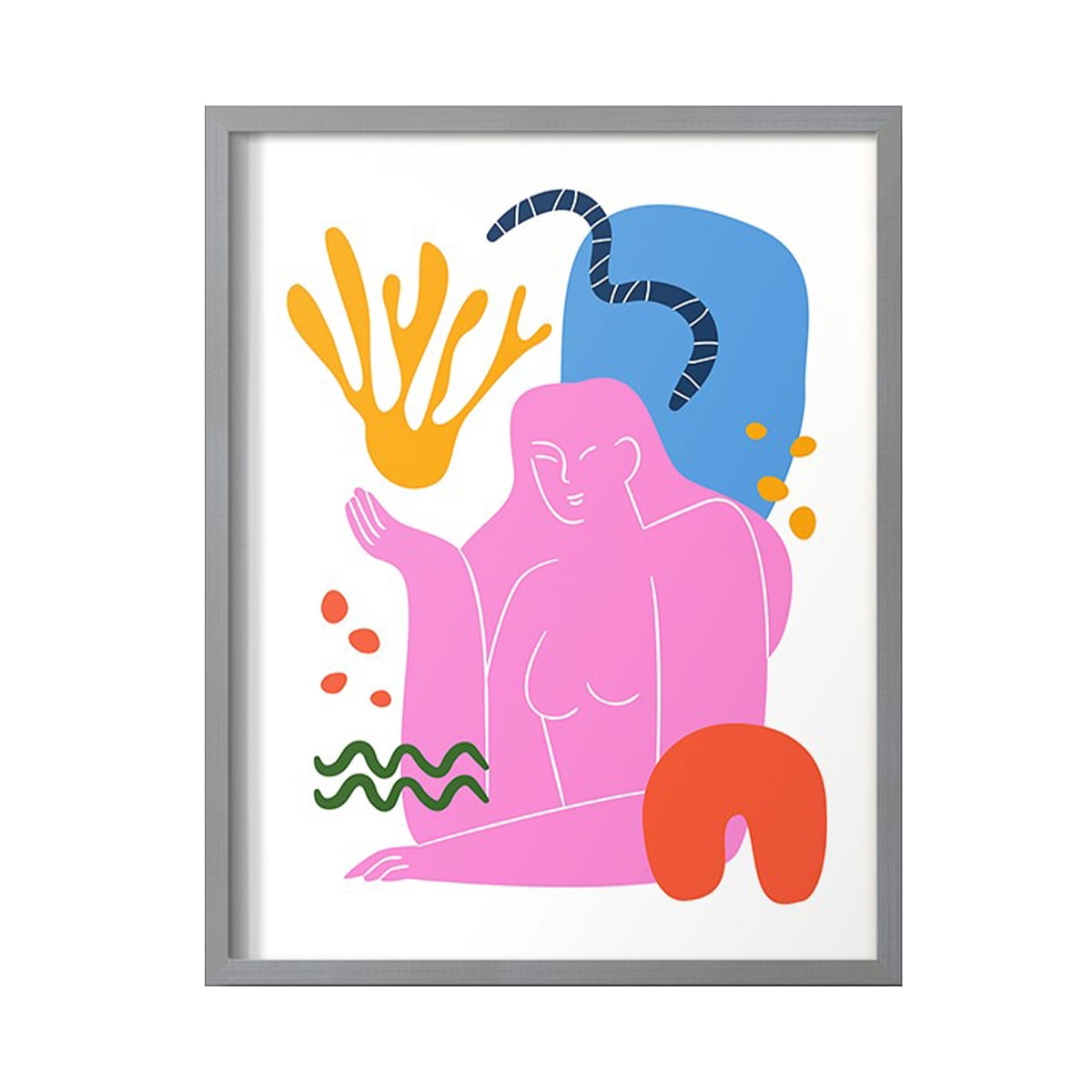 Matisse CDXXXIX in Gray Solid Wood Framed Print No Nail Hanging