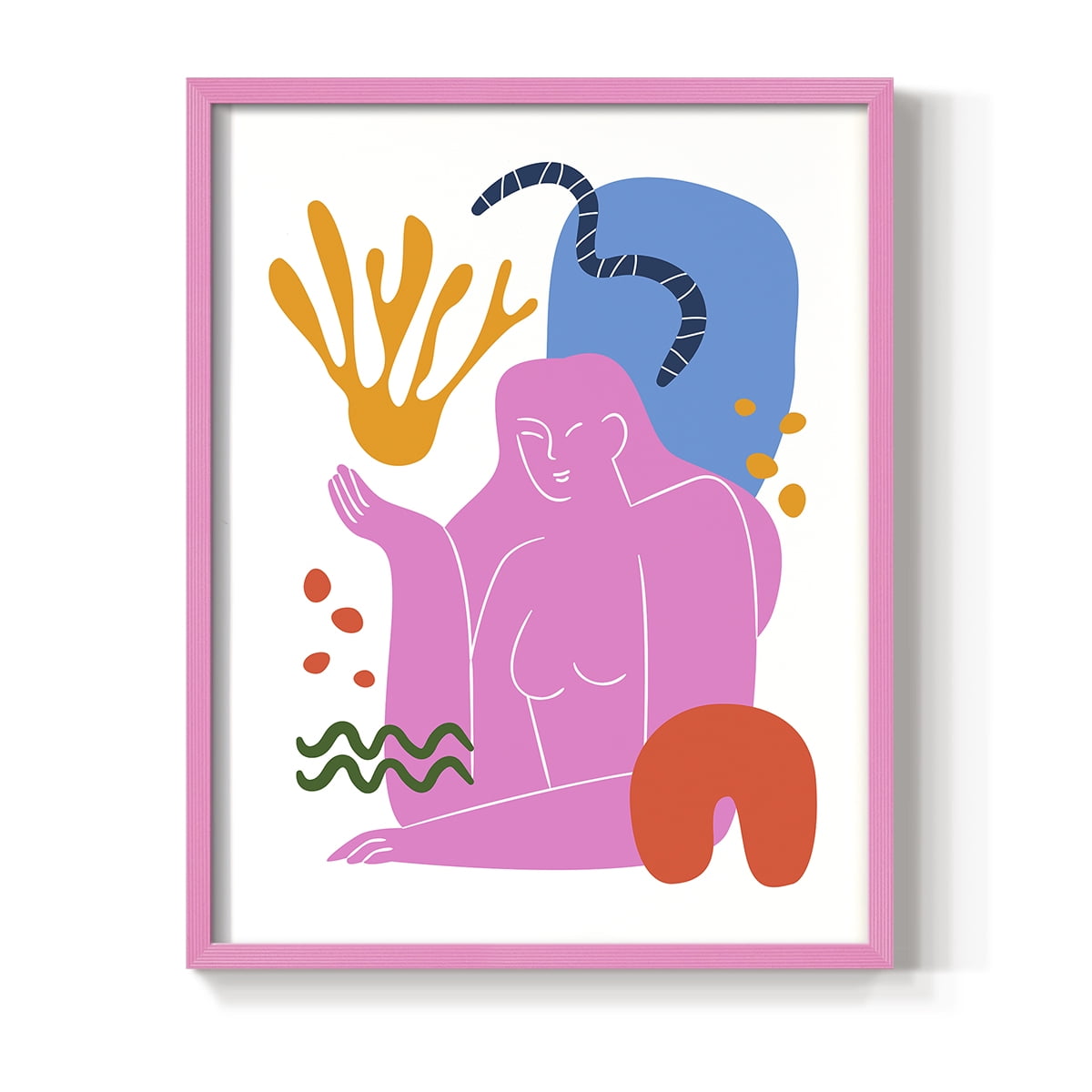 Matisse CDXXXIX in Pink Solid Wood Framed Print No Nail Hanging