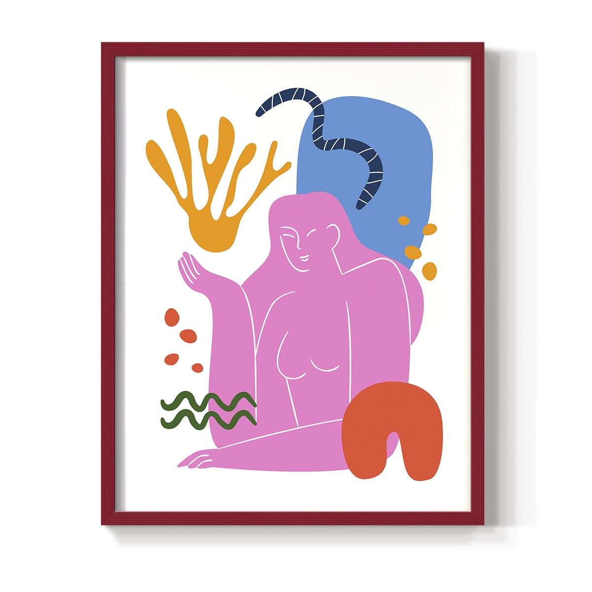 Matisse CDXXXIX in Red Solid Wood Framed Print No Nail Hanging