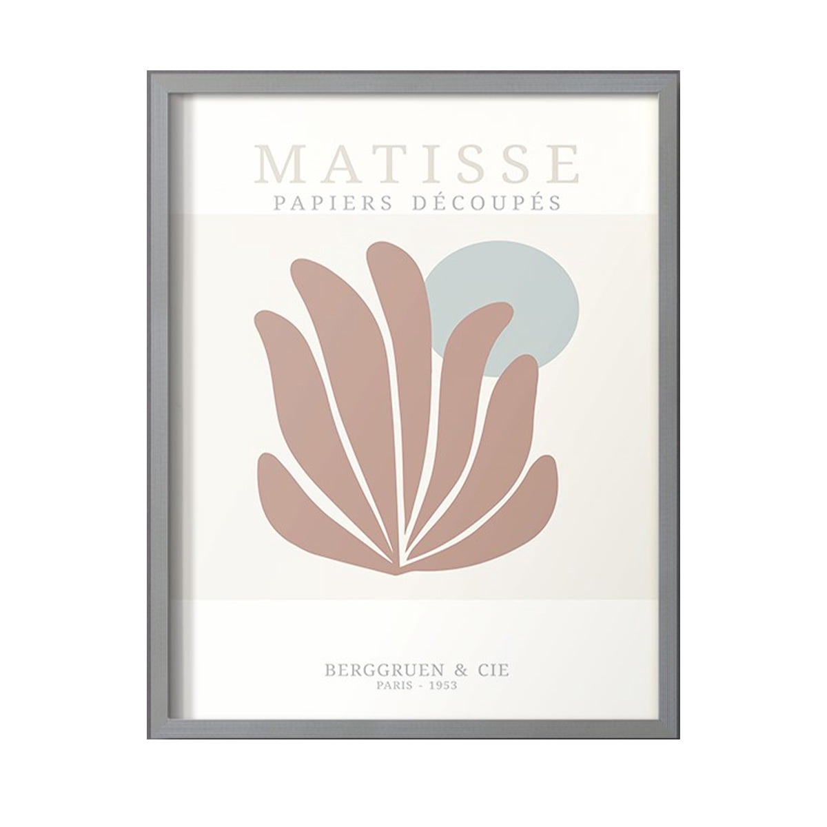 Matisse CDXXXV in Gray Solid Wood Framed Print No Nail Hanging