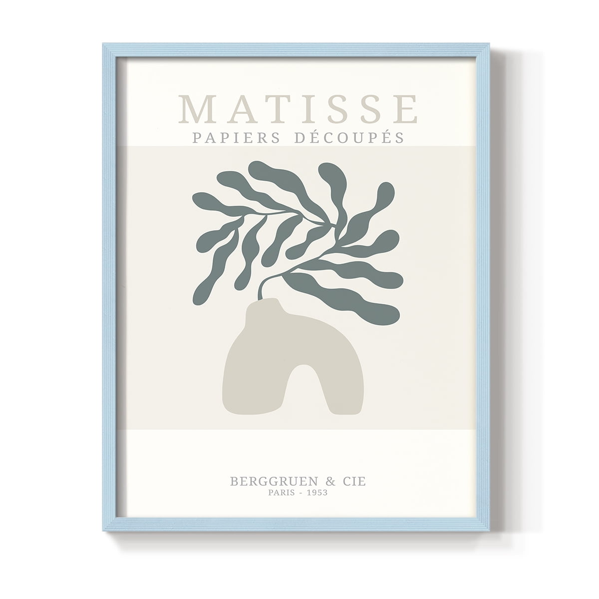 Matisse CDXXXVI in Blue Solid Wood Framed Print No Nail Hanging