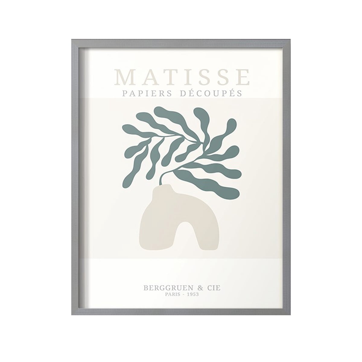Matisse CDXXXVI in Gray Solid Wood Framed Print No Nail Hanging