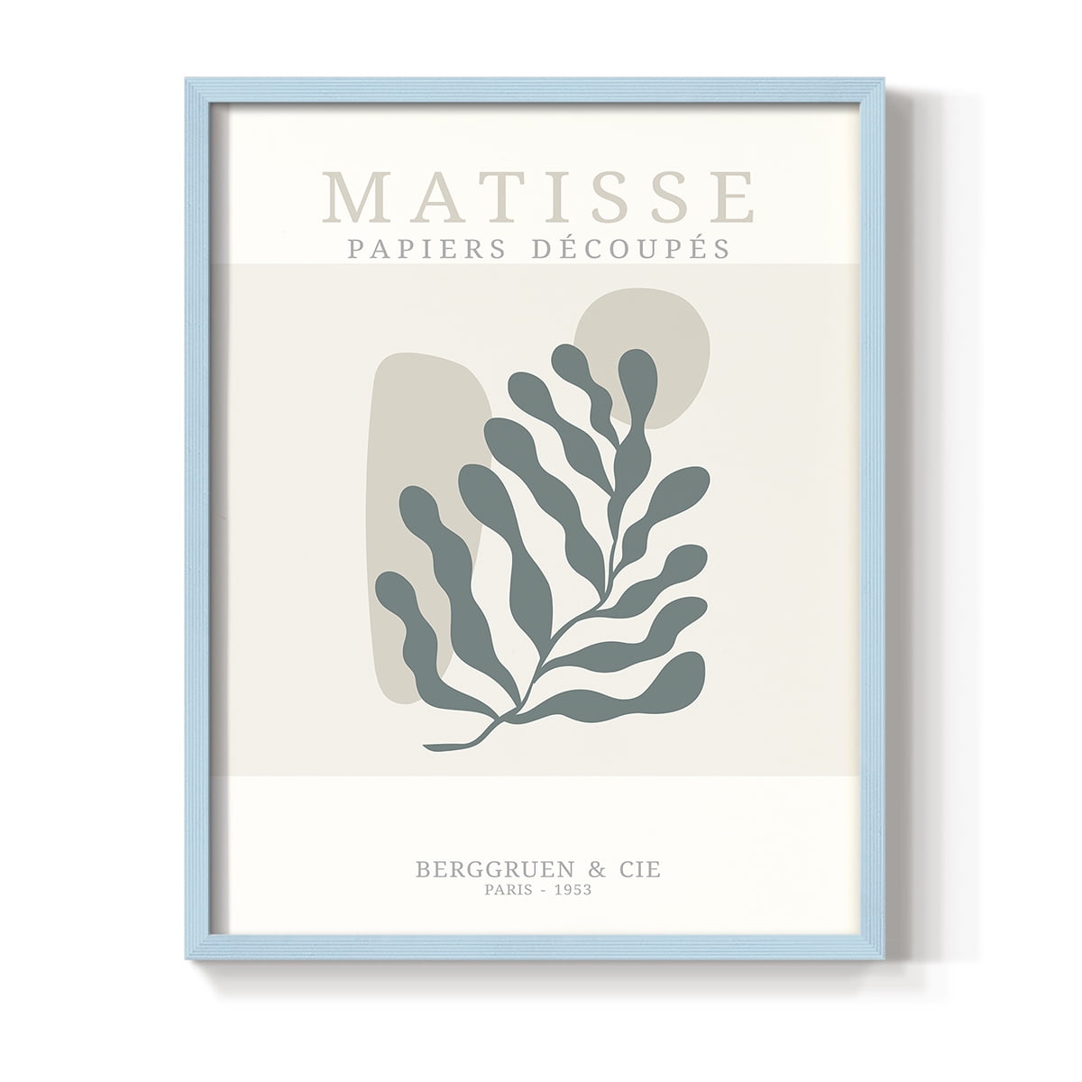 Matisse CDXXXVII in Blue Solid Wood Framed Print No Nail Hanging