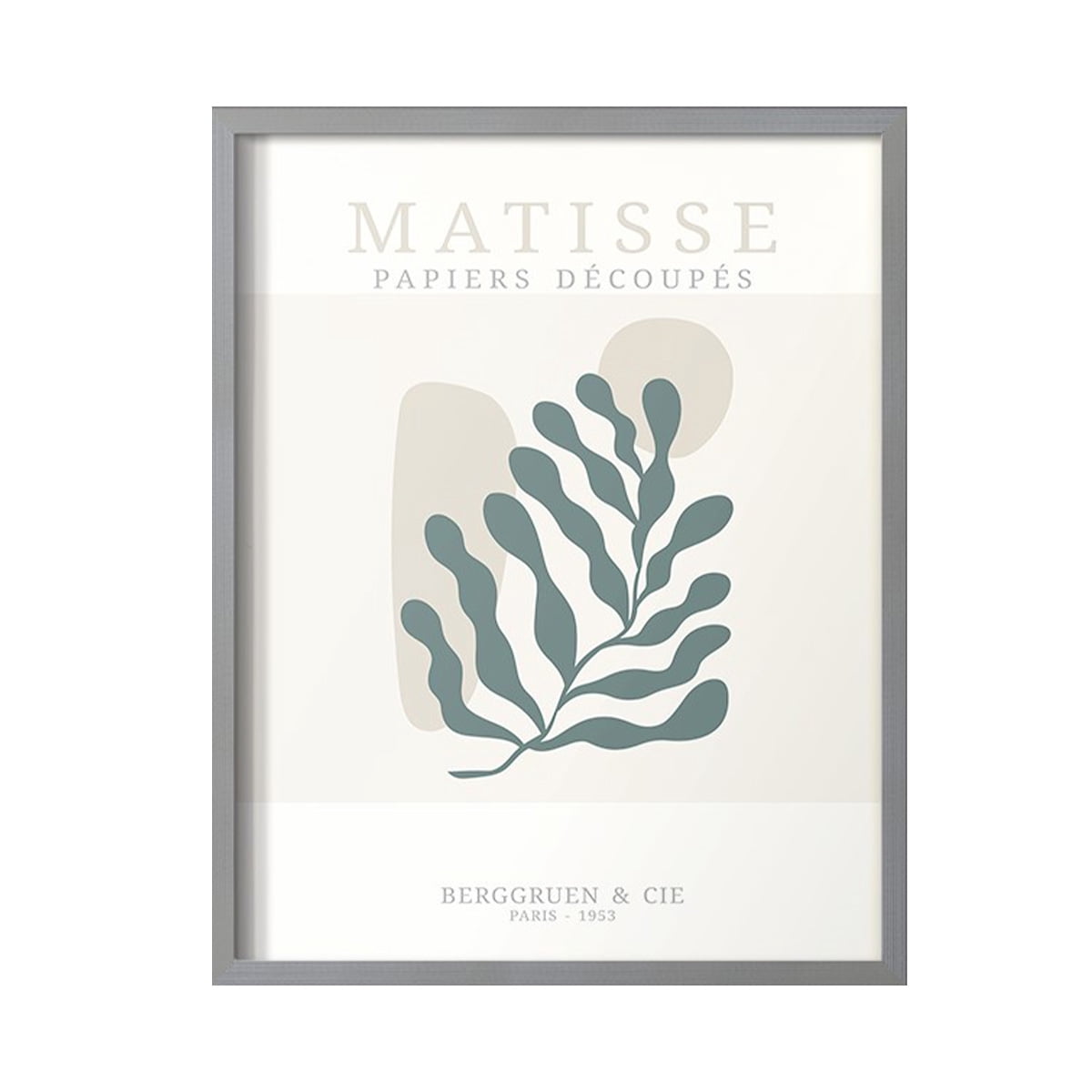 Matisse CDXXXVII in Gray Solid Wood Framed Print No Nail Hanging