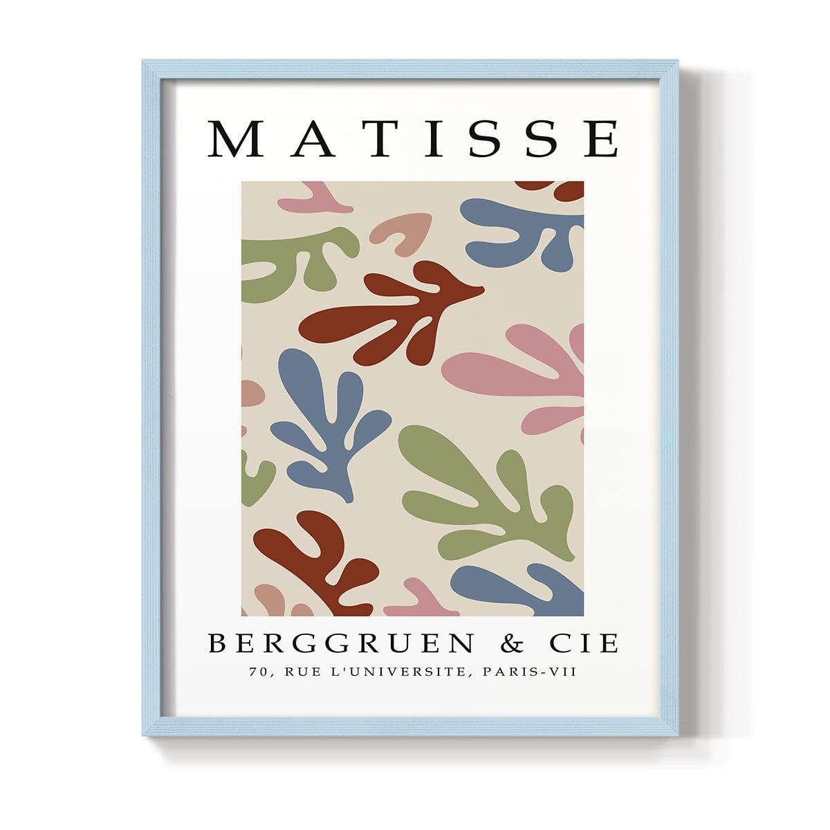 Matisse CIII Framed Print in Blue Solid Wood 22 x 28 Framed Print