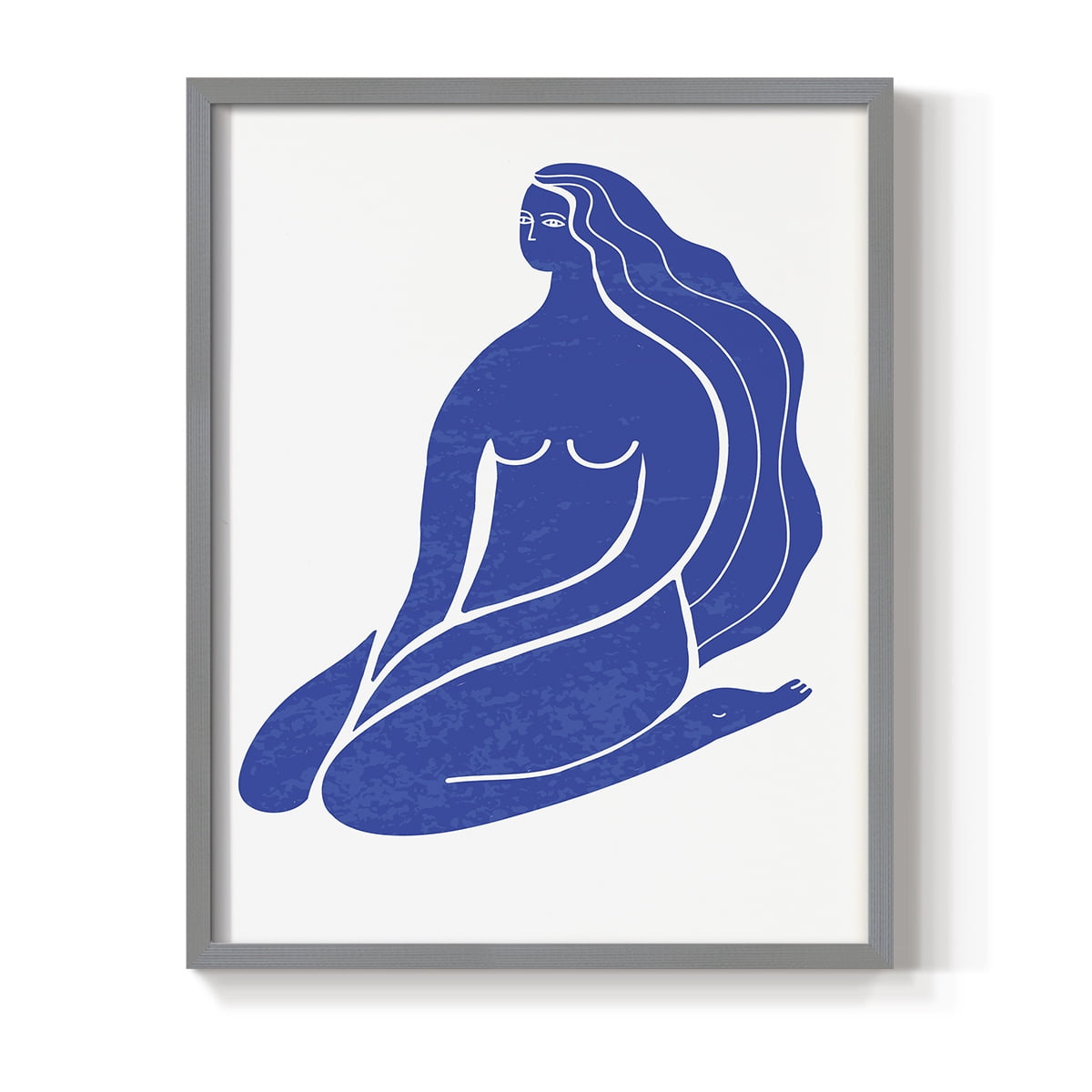 Matisse CIX Framed Print in Gray Solid Wood 22 x 28 Framed Print
