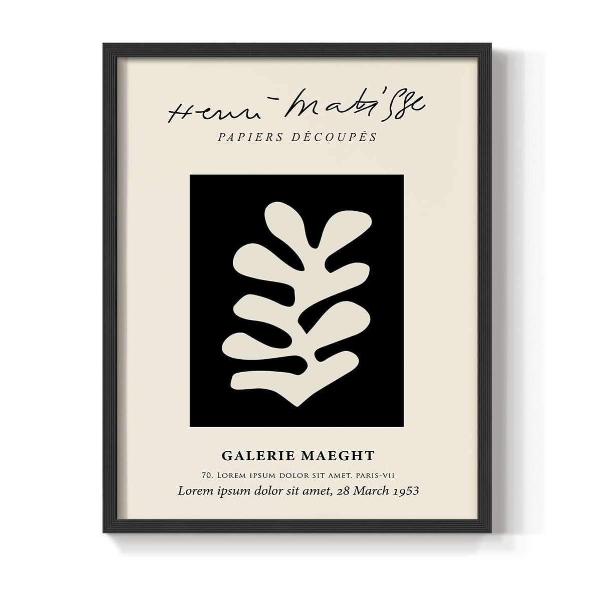 Matisse CL Framed Print in Black Solid Wood 22 x 28 Framed Print
