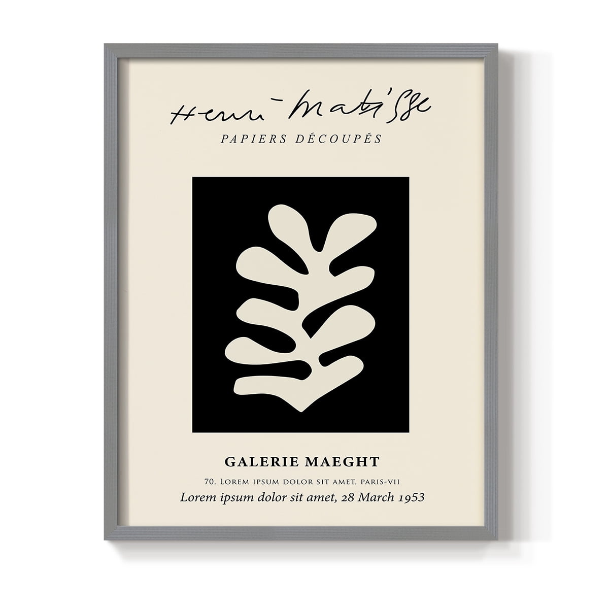 Matisse CL Framed Print in Gray Solid Wood 22 x 28 Framed Print