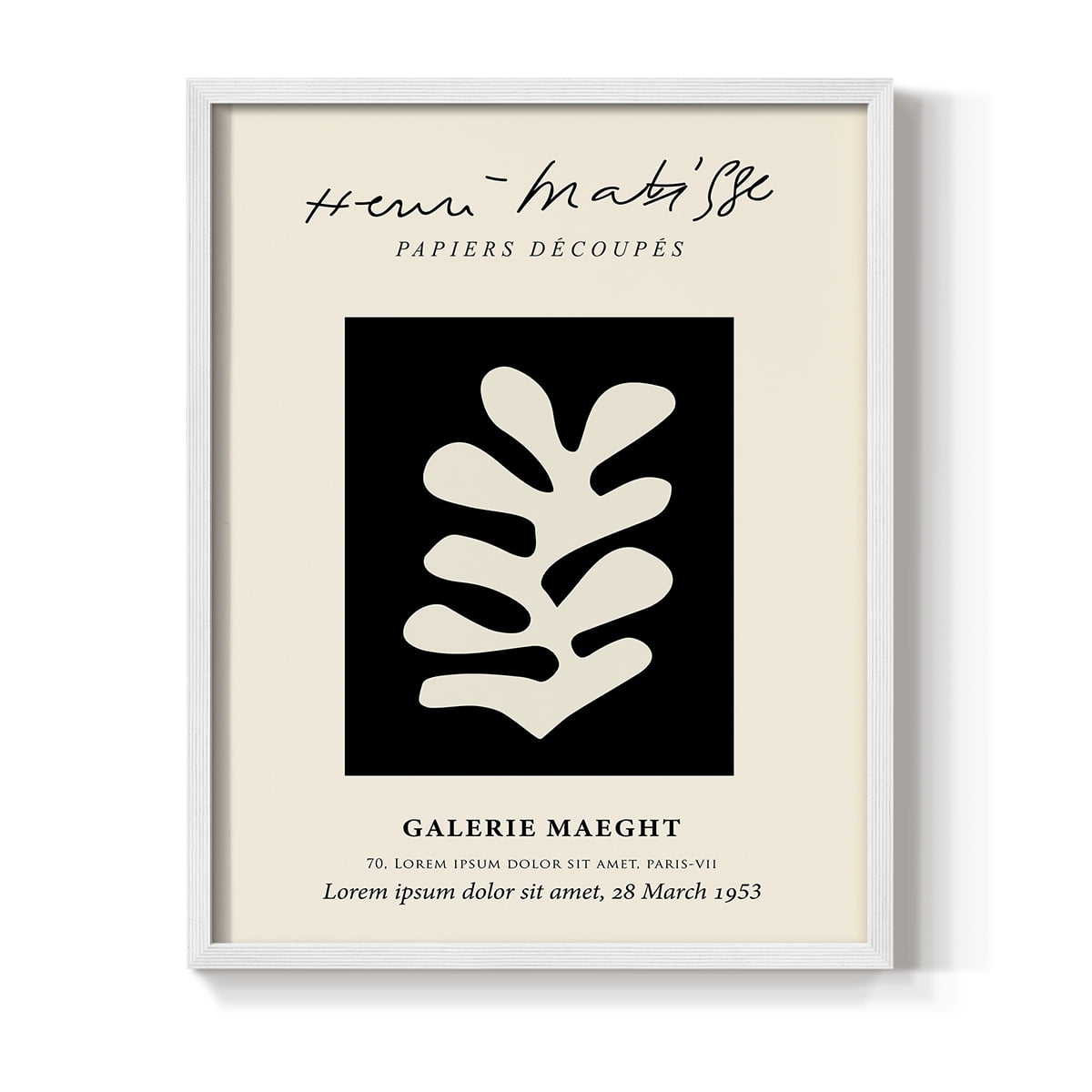 Matisse CL Framed Print in White Solid Wood 8 x 10 Framed Print