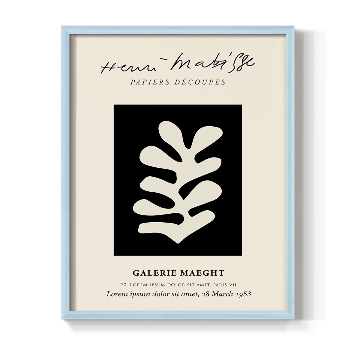 Matisse CL Framed Print in Blue Solid Wood 8 x 10 Framed Print