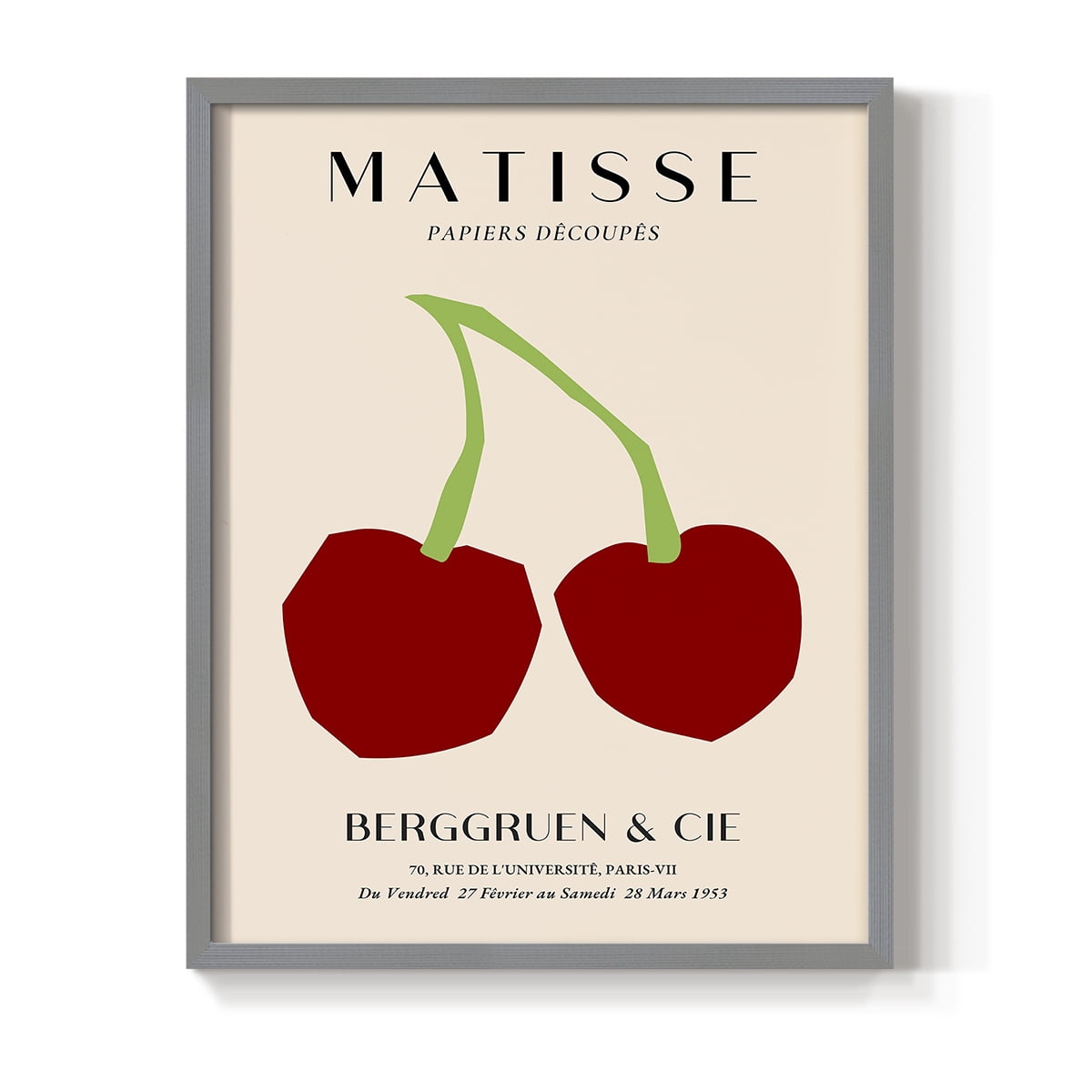 Matisse CLI Framed Print in Gray Solid Wood 11 x 14 Framed Print