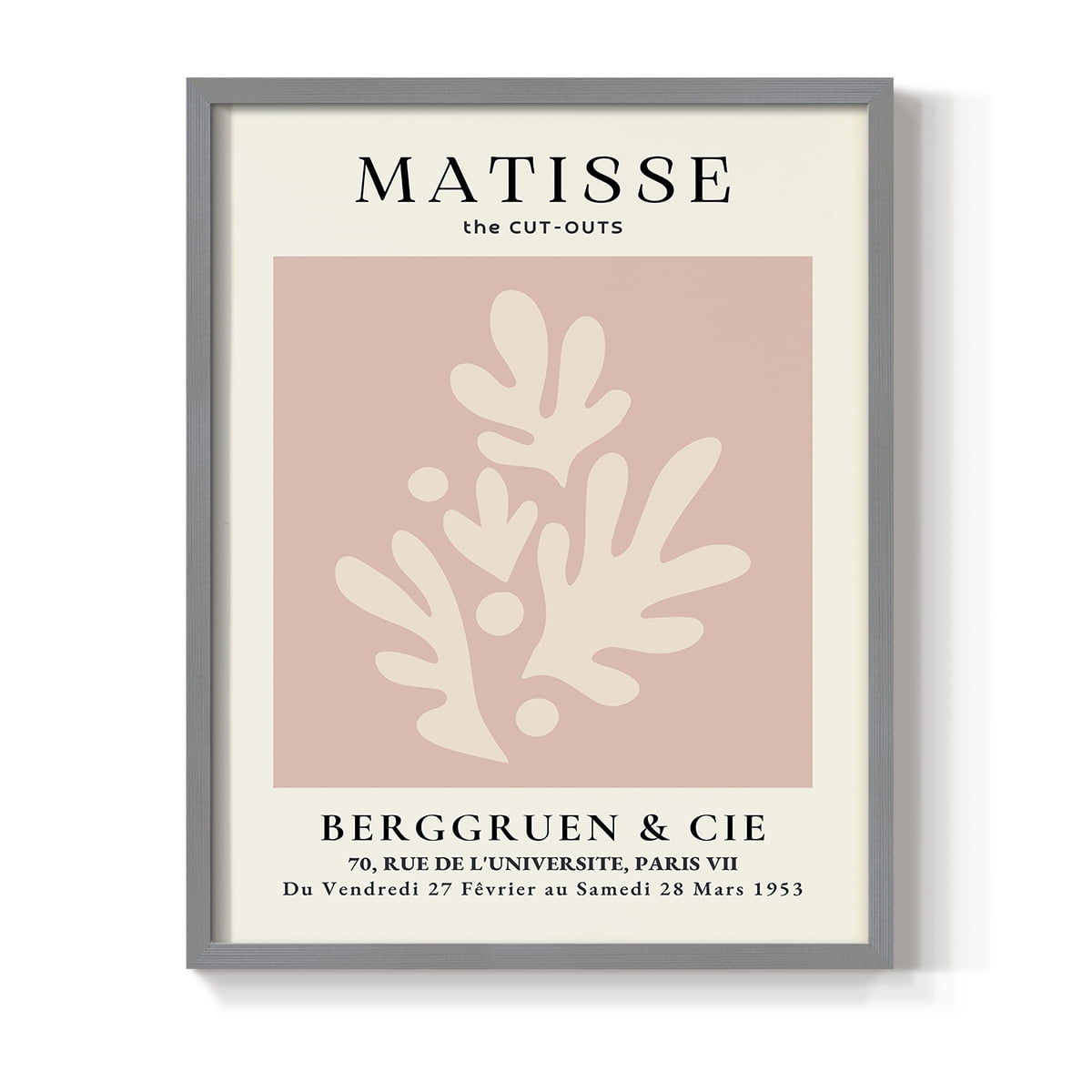 Matisse CLII Framed Print in Gray Solid Wood 22 x 28 Framed Print