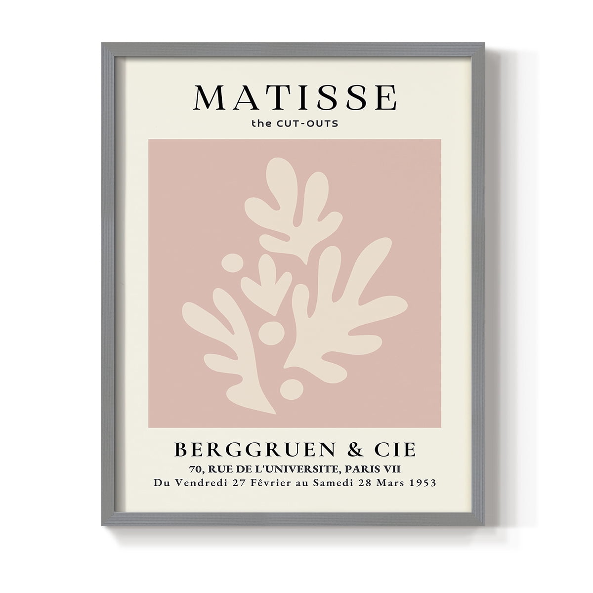 Matisse CLII Framed Print in Gray Solid Wood 8 x 10 Framed Print