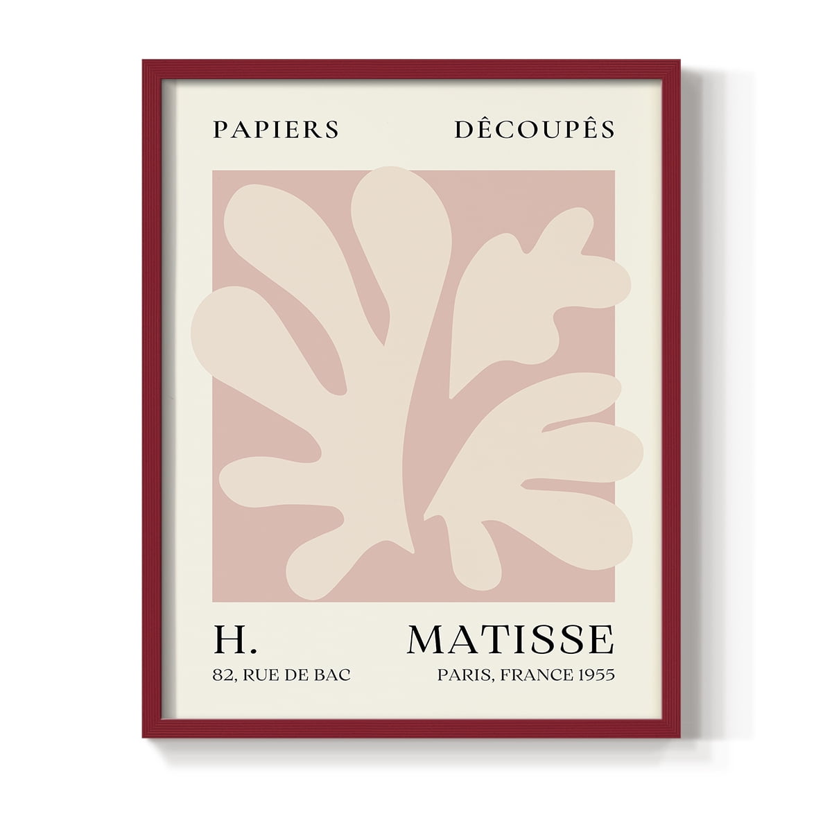 Matisse CLIII Framed Print in Red Solid Wood 11 x 14 Framed Print