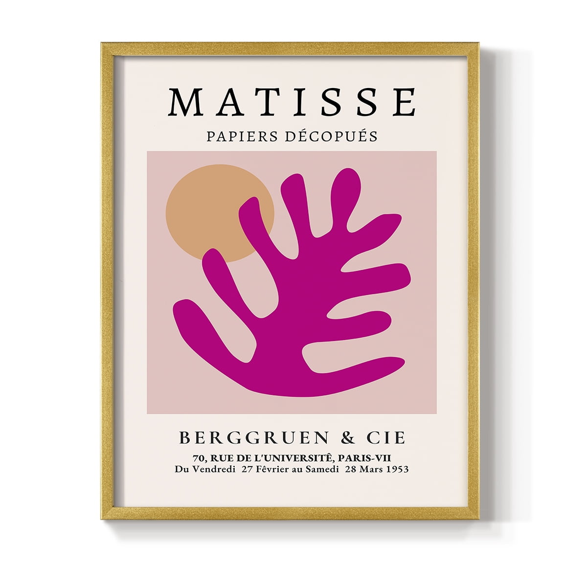 Matisse CLIV Framed Print in Gold Solid Wood 22 x 28 Framed Print