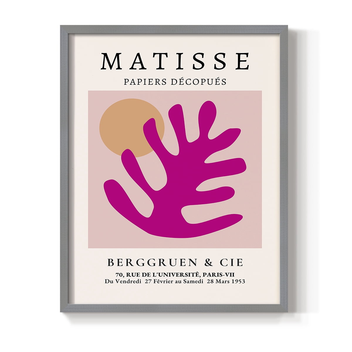Matisse CLIV Framed Print in Gray Solid Wood 8 x 10 Framed Print