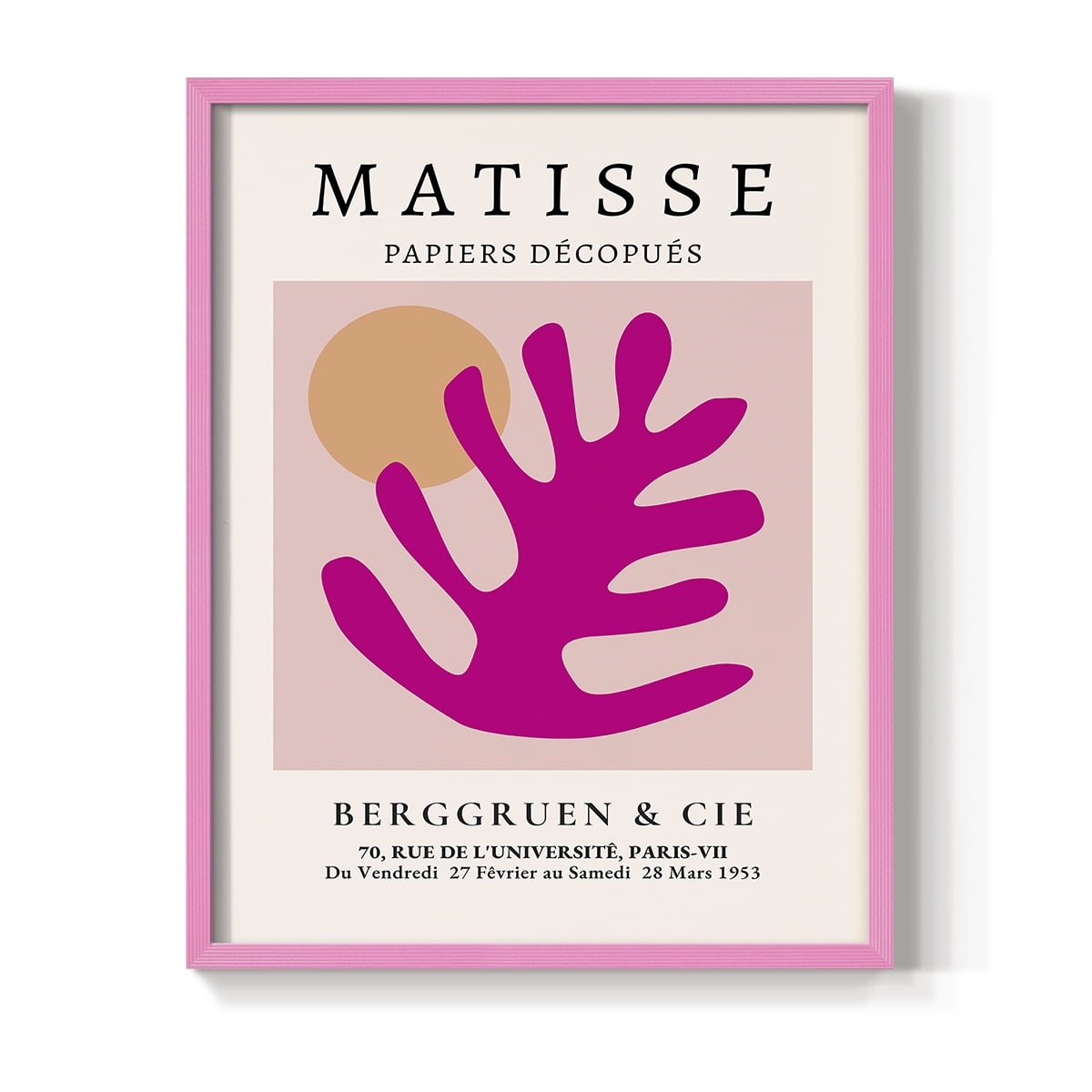 Matisse CLIV Framed Print in Pink Solid Wood 8 x 10 Framed Print