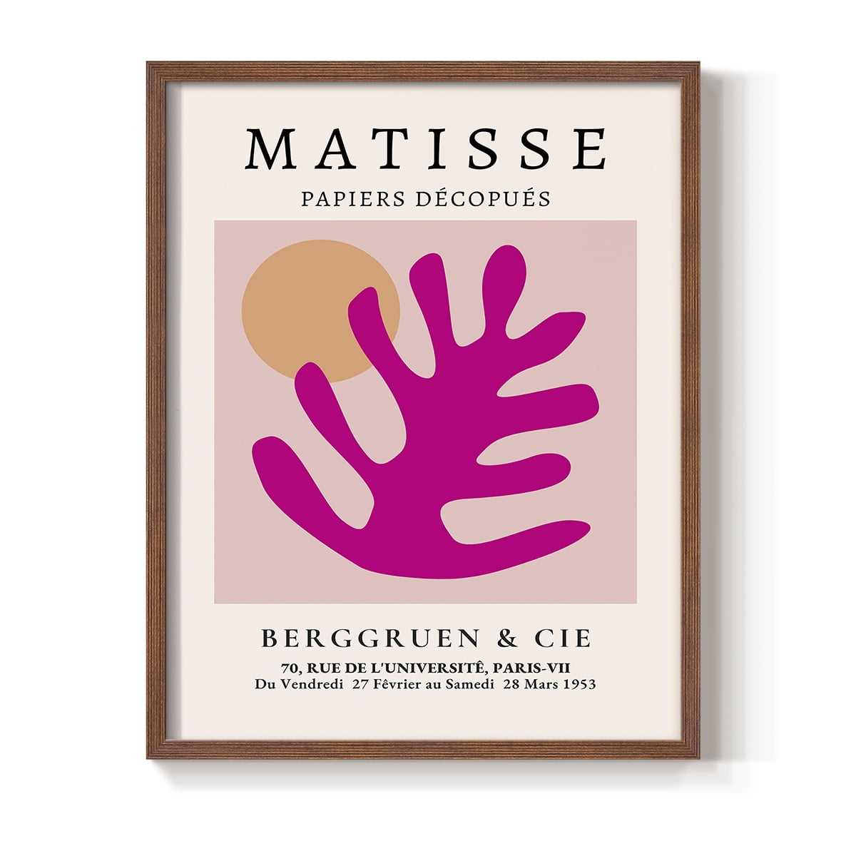 Matisse CLIV Framed Print in Brown Solid Wood 8 x 10 Framed Print