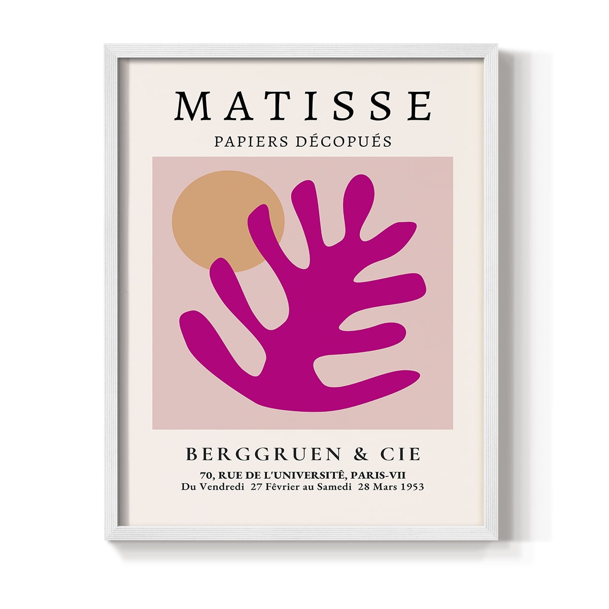 Matisse CLIV Framed Print in White Solid Wood 8 x 10 Framed Print