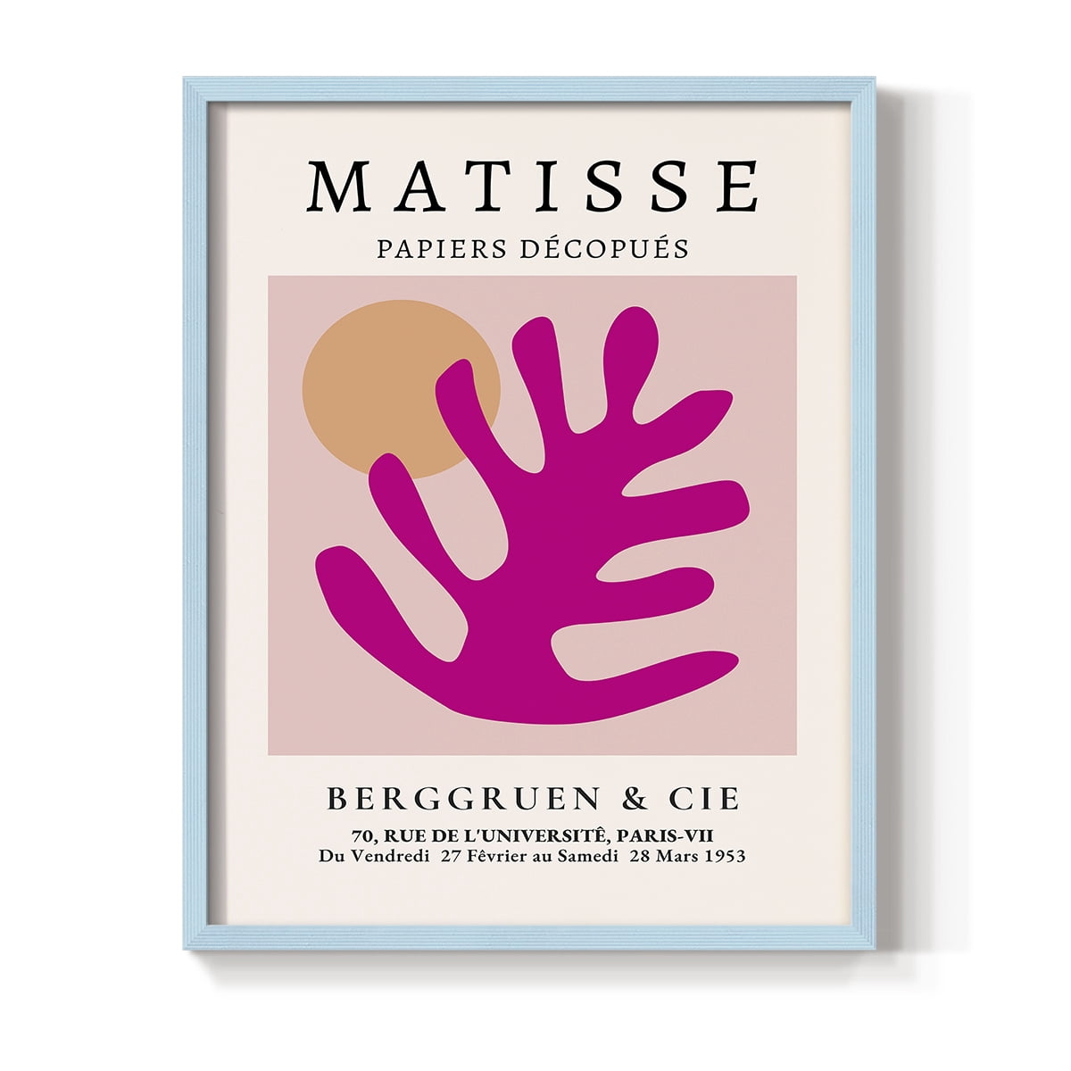 Matisse CLIV Framed Print in Blue Solid Wood 8 x 10 Framed Print