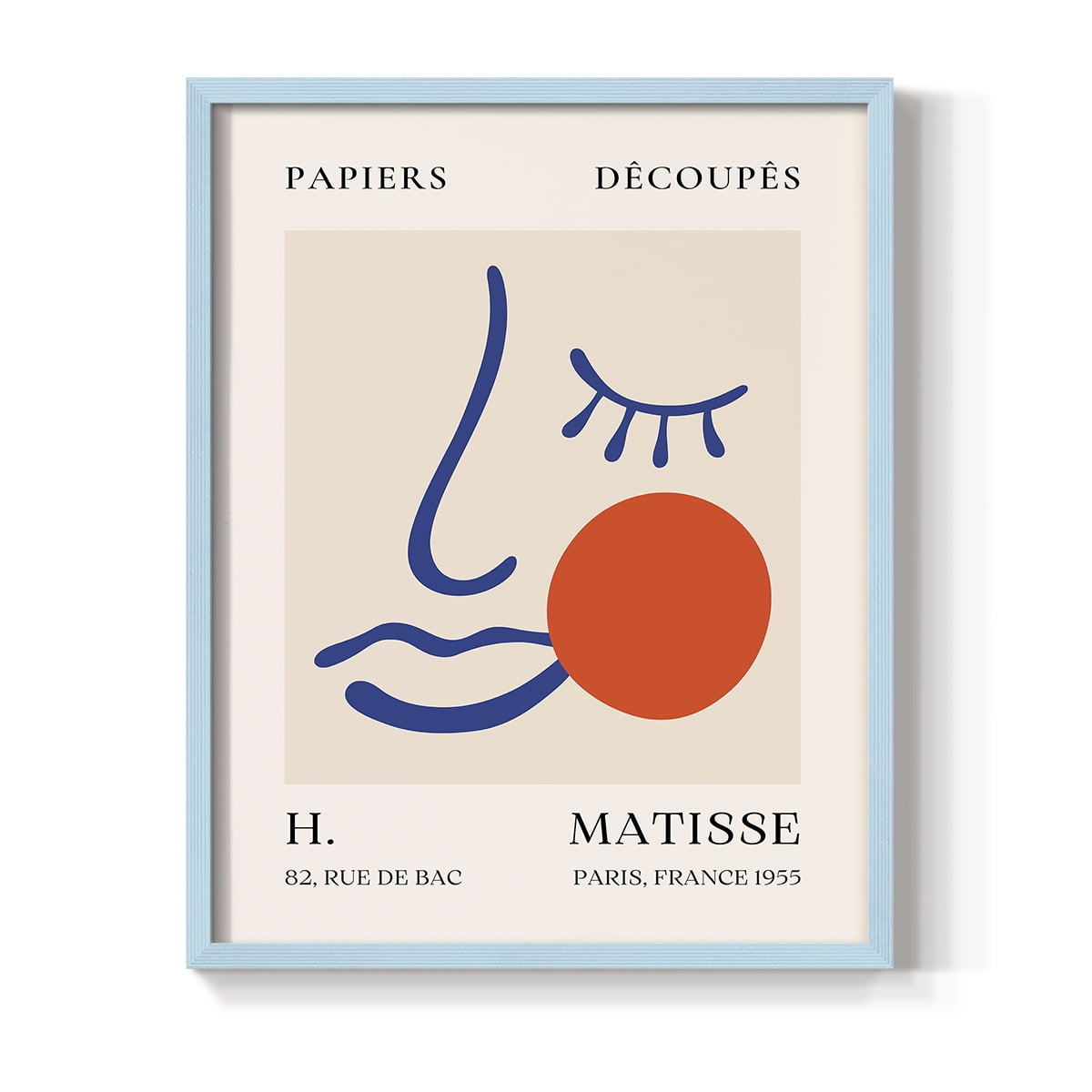 Matisse CLIX Framed Print in Blue Solid Wood 11 x 14 Framed Print