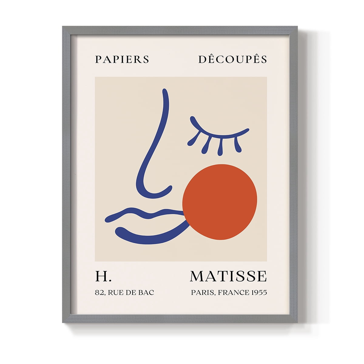 Matisse CLIX Framed Print in Gray Solid Wood 22 x 28 Framed Print