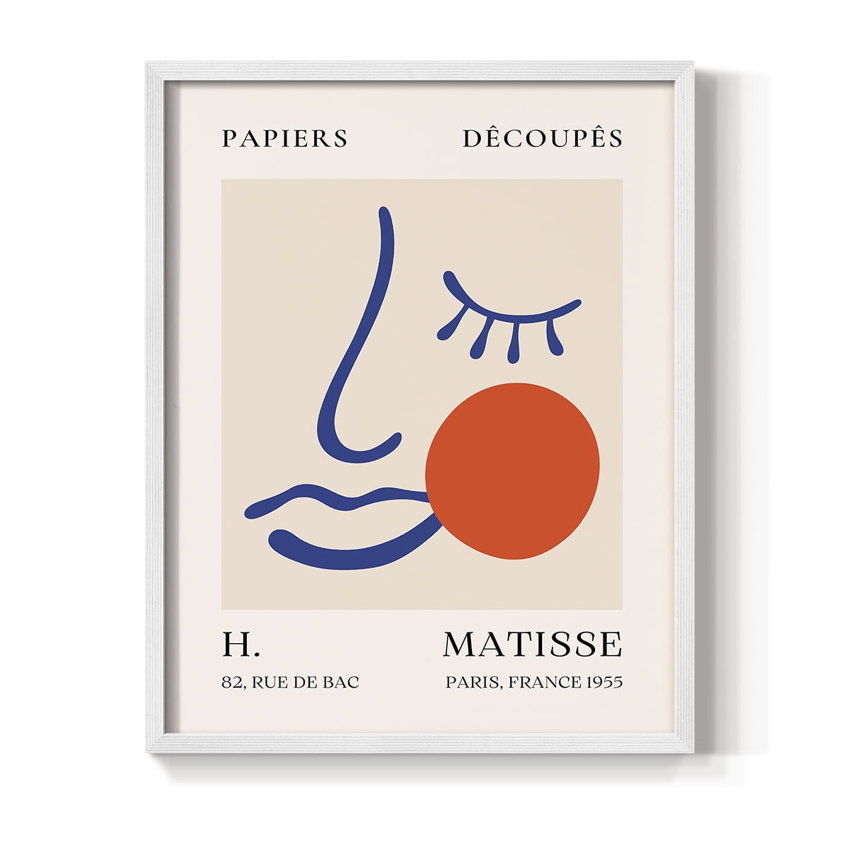 Matisse CLIX Framed Print in White Solid Wood 8 x 10 Framed Print