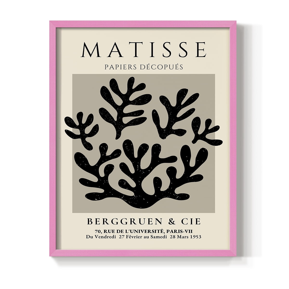 Matisse CLV Framed Print in Pink Solid Wood 11 x 14 Framed Print