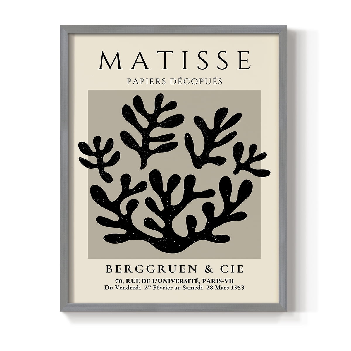 Matisse CLV Framed Print in Gray Solid Wood 16 x 20 Framed Print