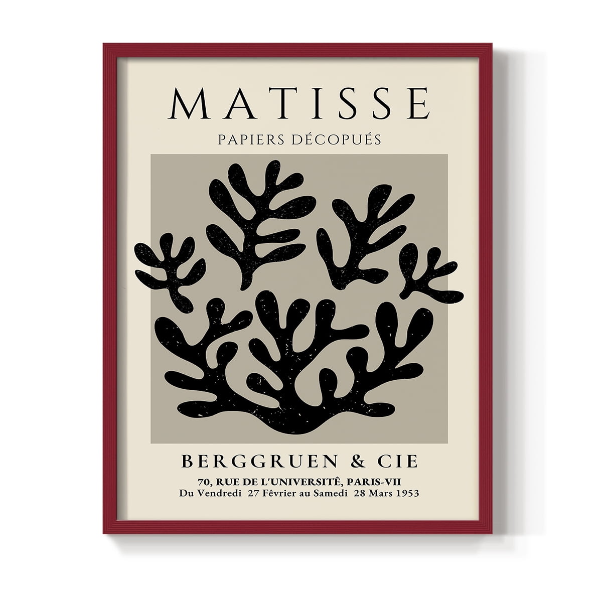 Matisse CLV Framed Print in Red Solid Wood 8 x 10 Framed Print