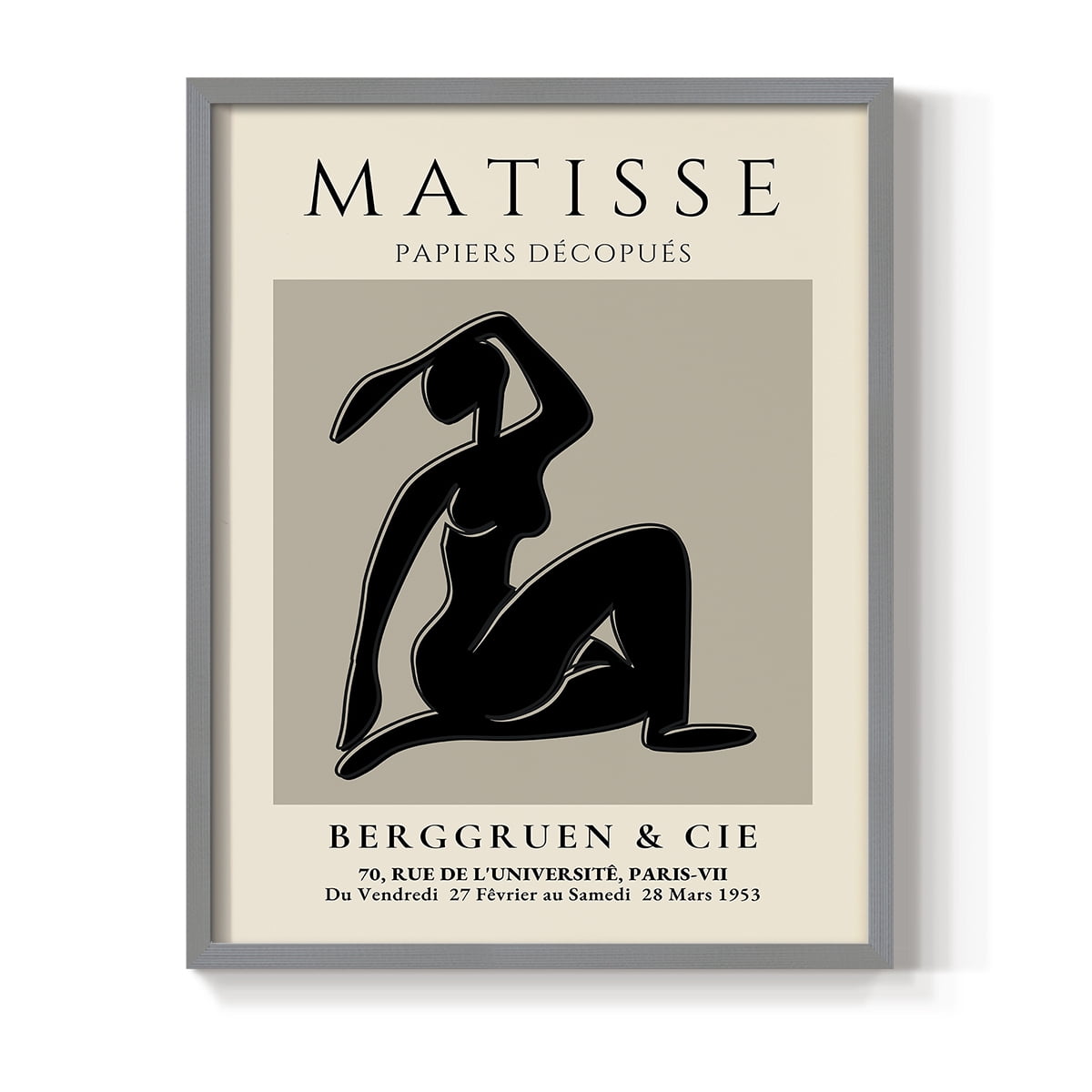 Matisse CLVI Framed Print in Gray Solid Wood 11 x 14 Framed Print