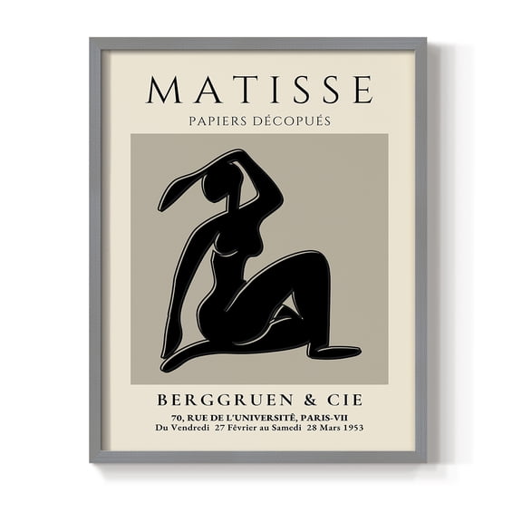 Matisse CLVI Framed Print in Gray Solid Wood 22 x 28 Framed Print