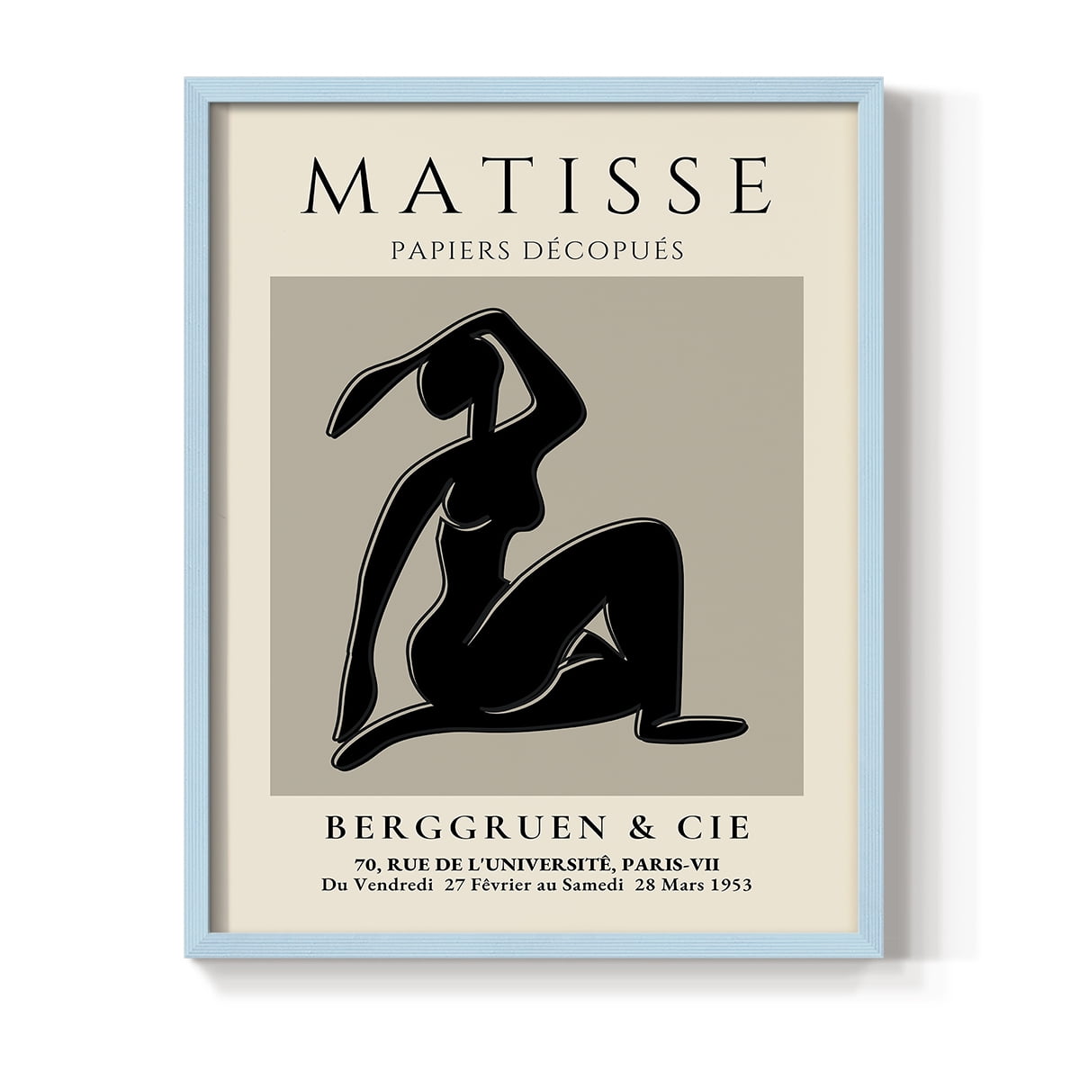 Matisse CLVI Framed Print in Blue Solid Wood 8 x 10 Framed Print