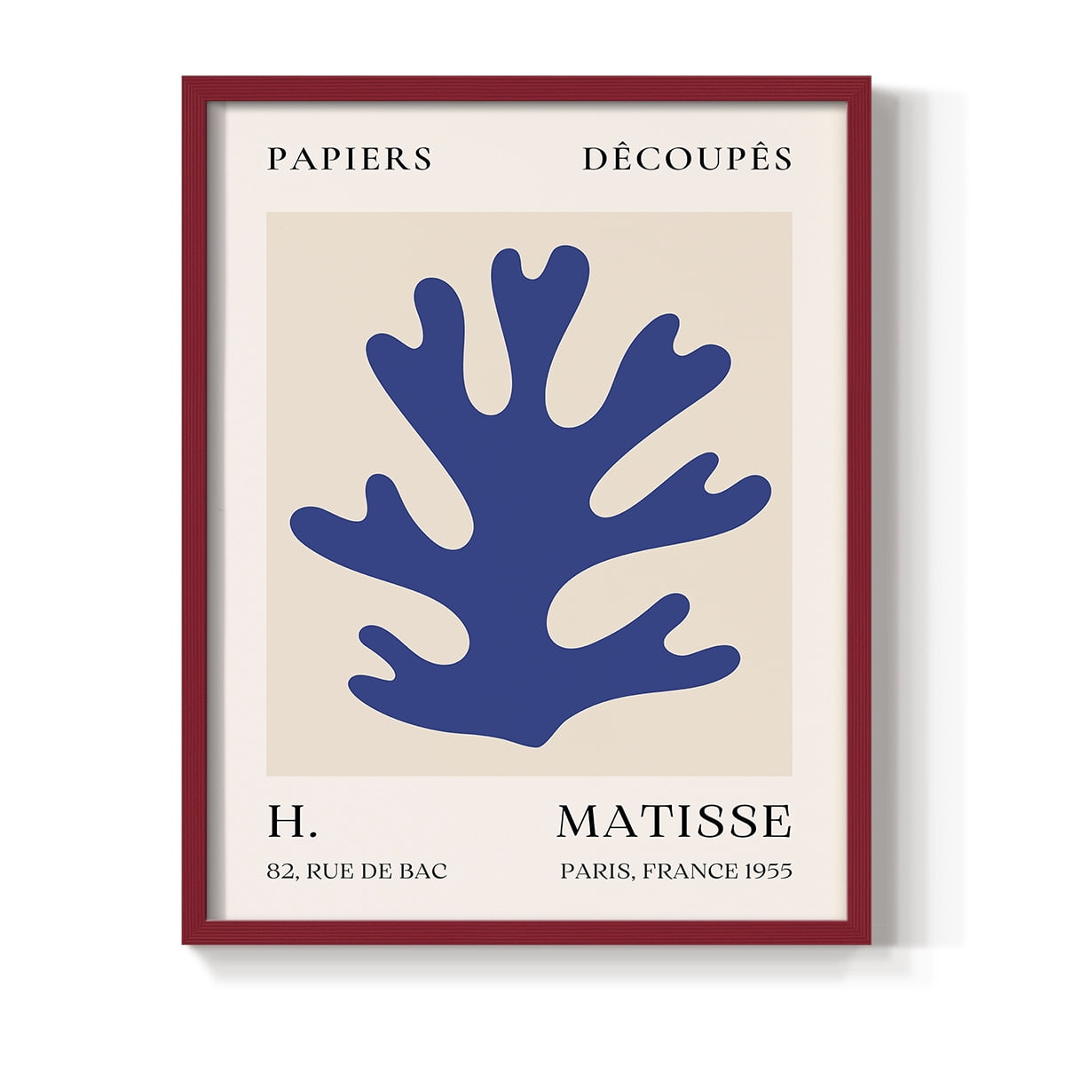 Matisse CLVII Framed Print in Red Solid Wood 11 x 14 Framed Print