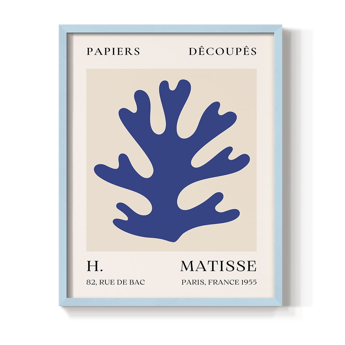 Matisse CLVII Framed Print in Blue Solid Wood 8 x 10 Framed Print