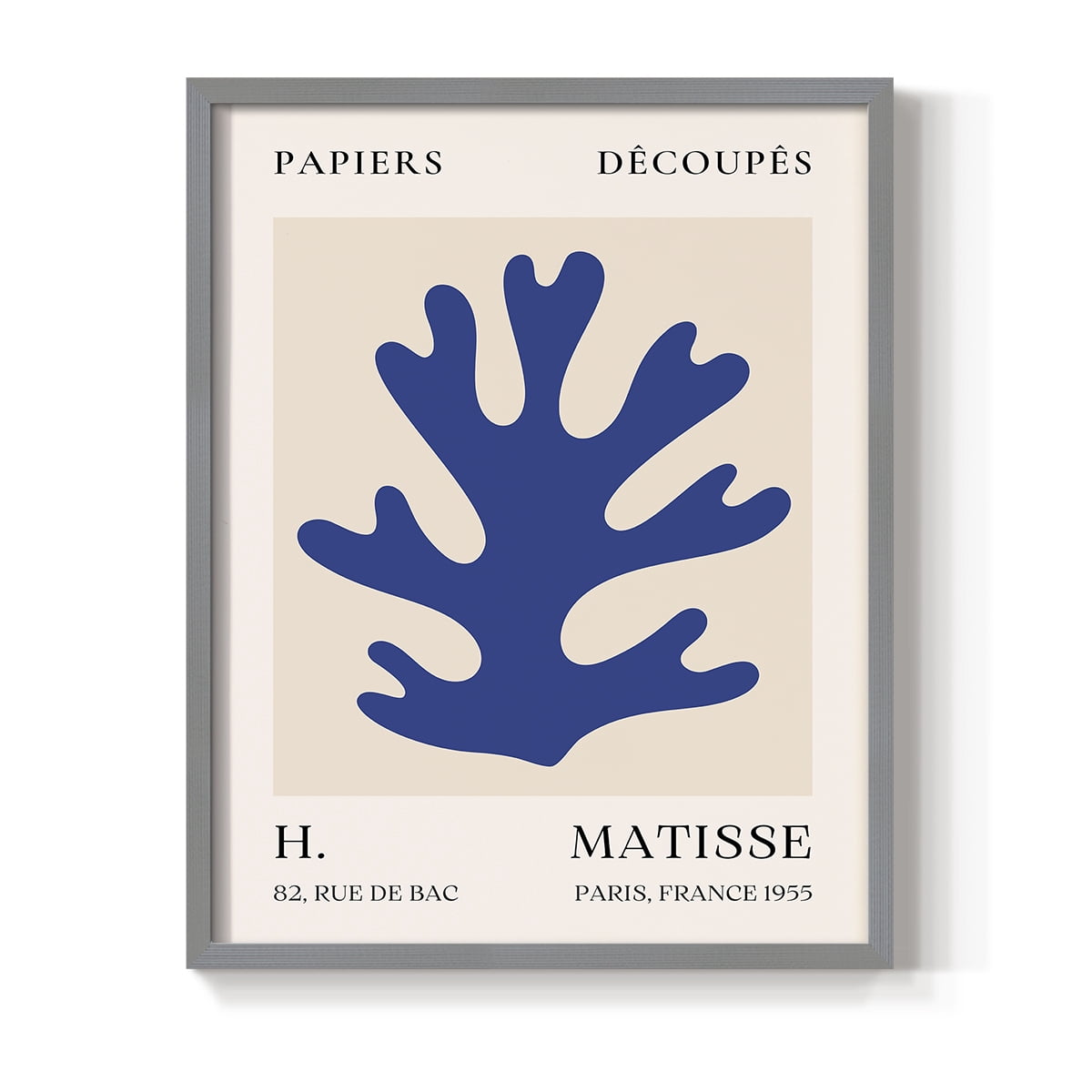 Matisse CLVII Framed Print in Gray Solid Wood 8 x 10 Framed Print