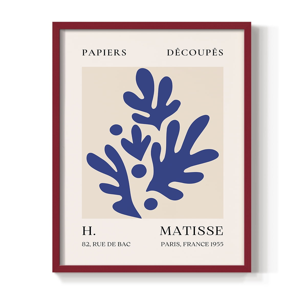 Matisse CLVIII Framed Print in Red Solid Wood 11 x 14 Framed Print