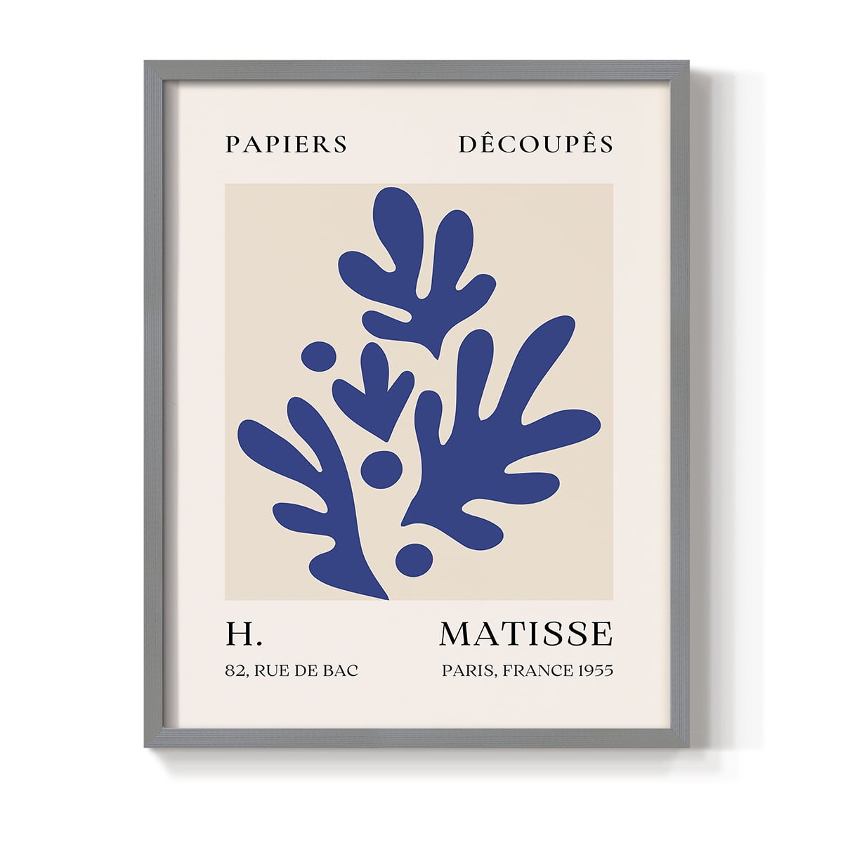 Matisse CLVIII Framed Print in Gray Solid Wood 22 x 28 Framed Print