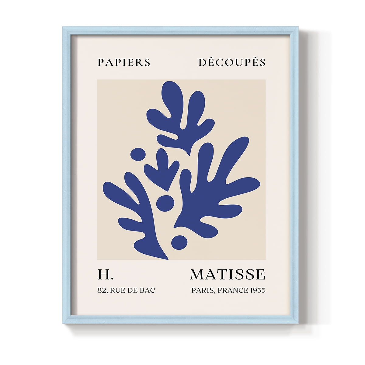 Matisse CLVIII Framed Print in Blue Solid Wood 8 x 10 Framed Print