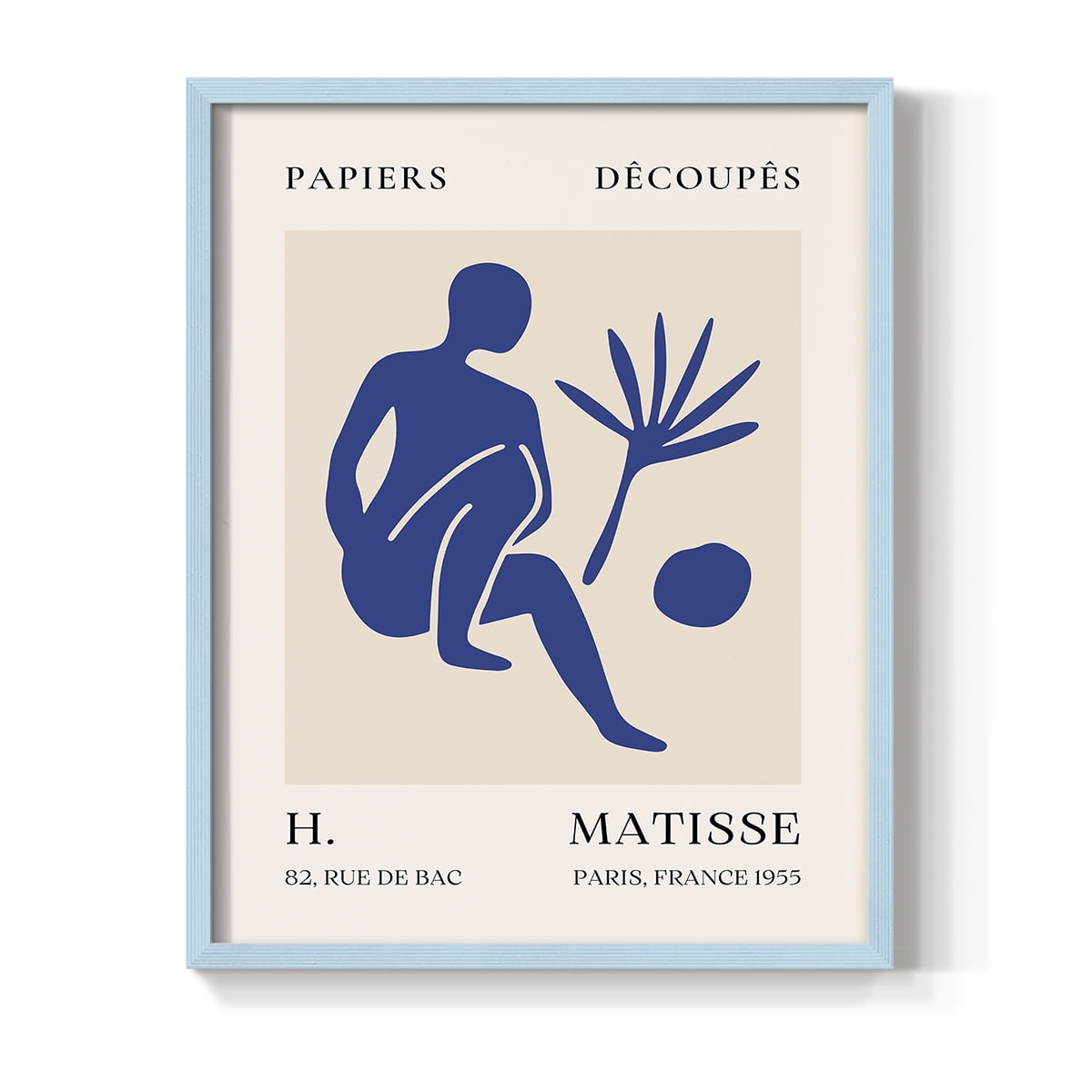 Matisse CLX Framed Print in Blue Solid Wood 8 x 10 Framed Print